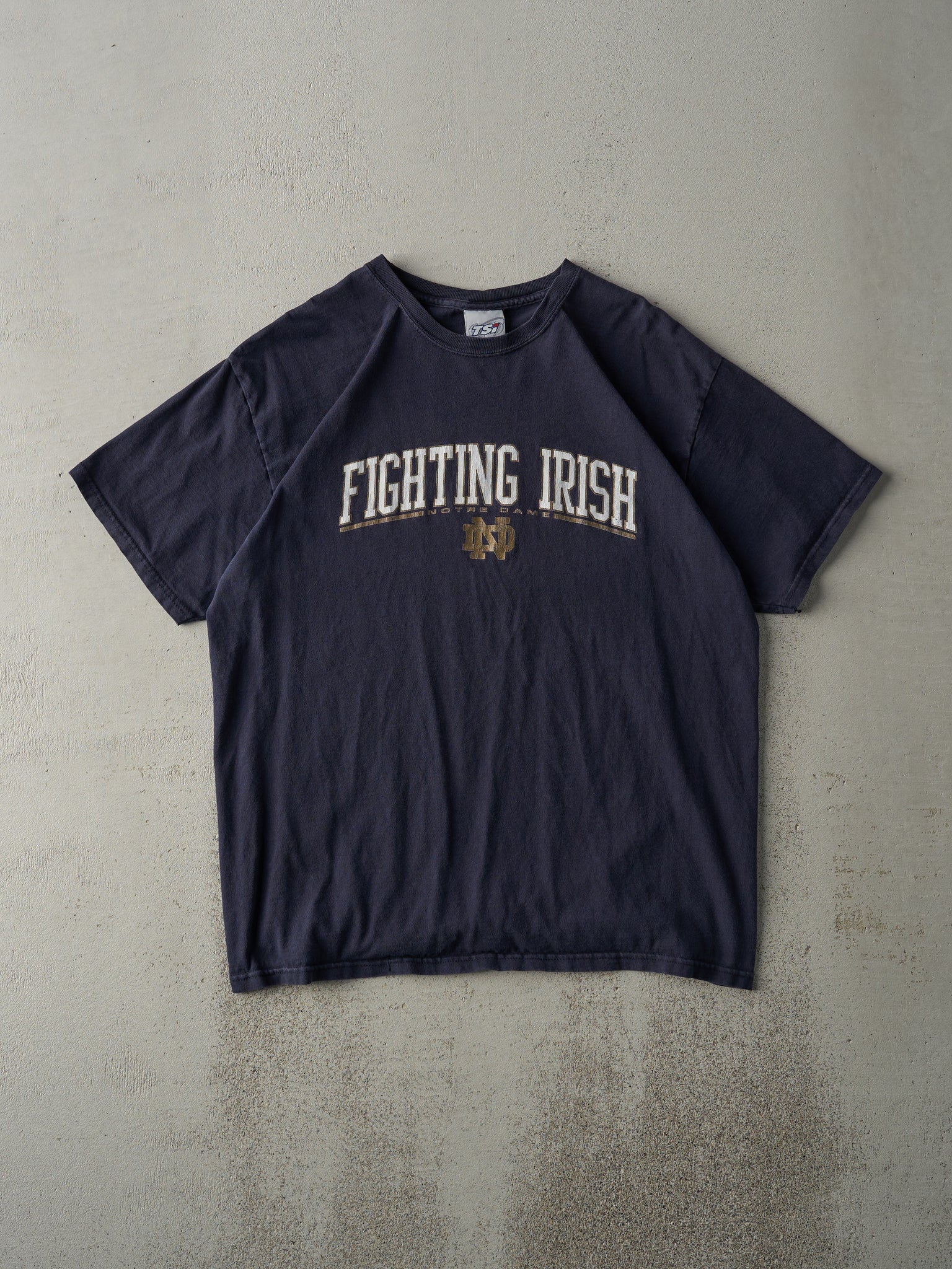 Vintage 90s Navy Blue Notre Dame Fighting Irish Tee (M)