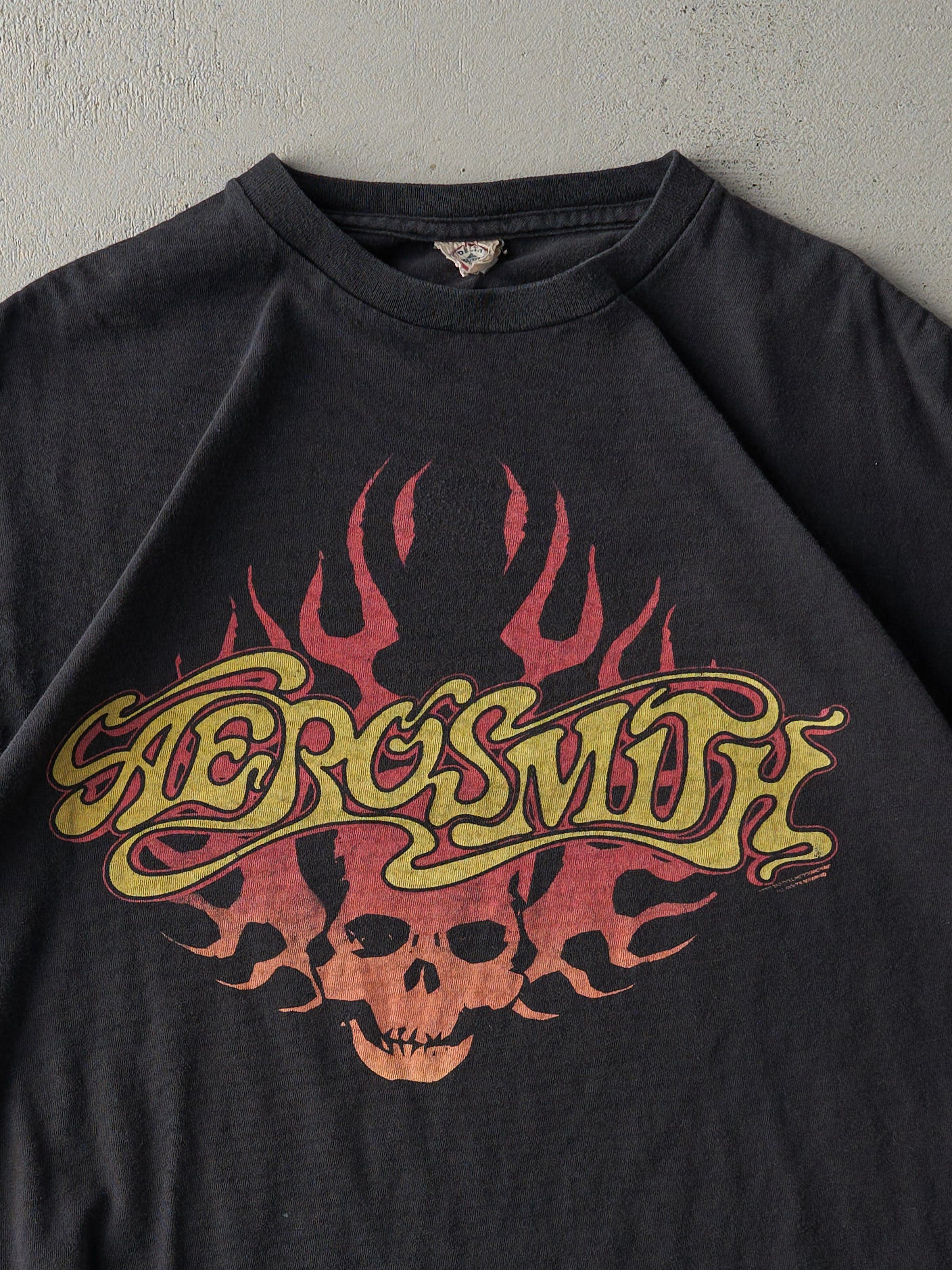 Vintage Y2K Faded Black Aerosmith Tee (M)