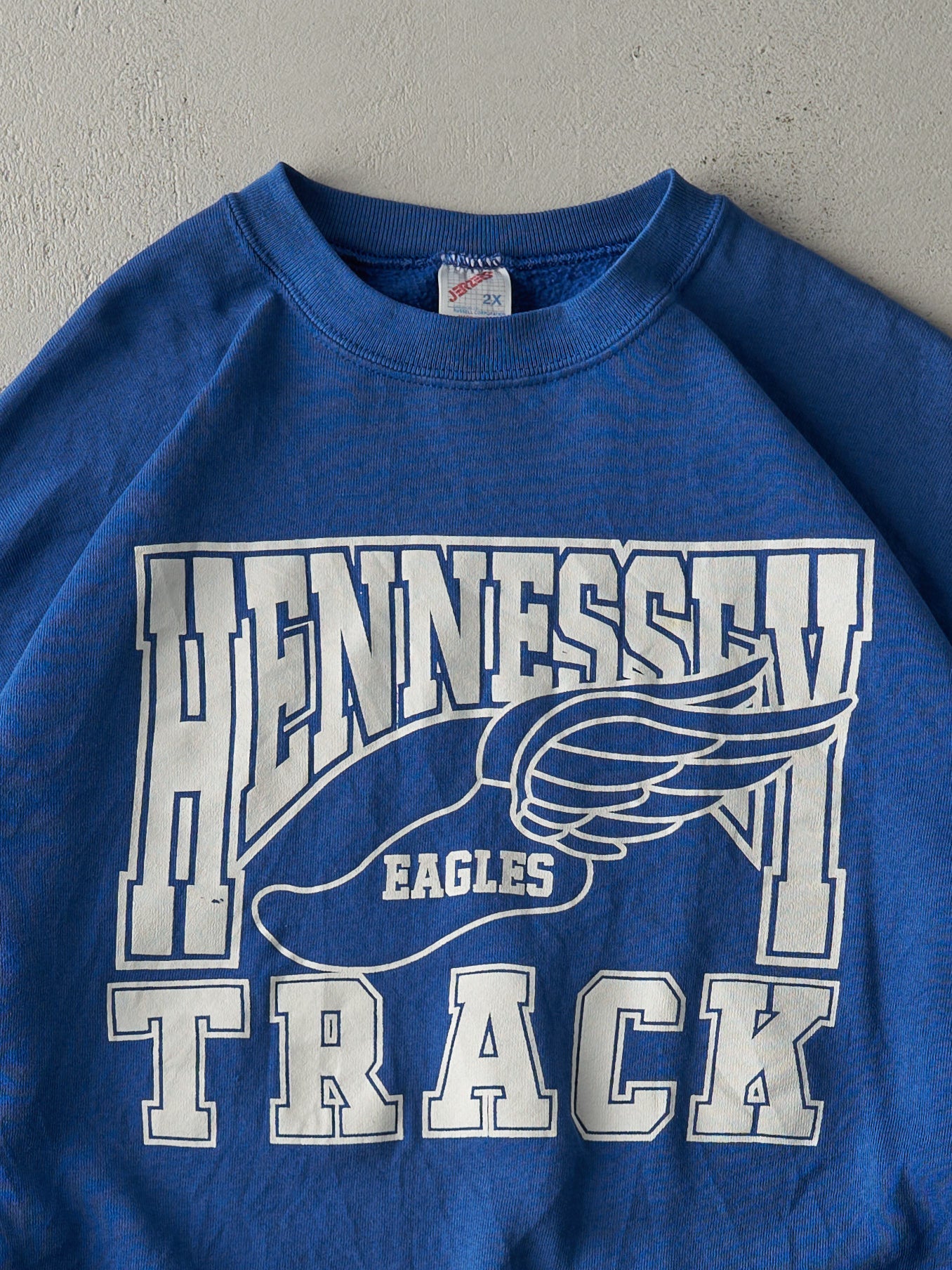 Vintage 90s Blue Hennessey Eagles Track Crewneck (L)
