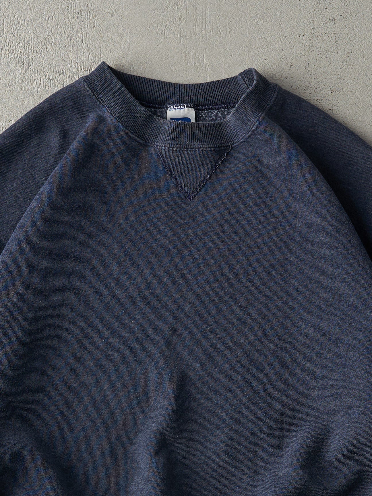 Vintage 90s Washed Navy Russell Athletics Blank Crewneck (M)