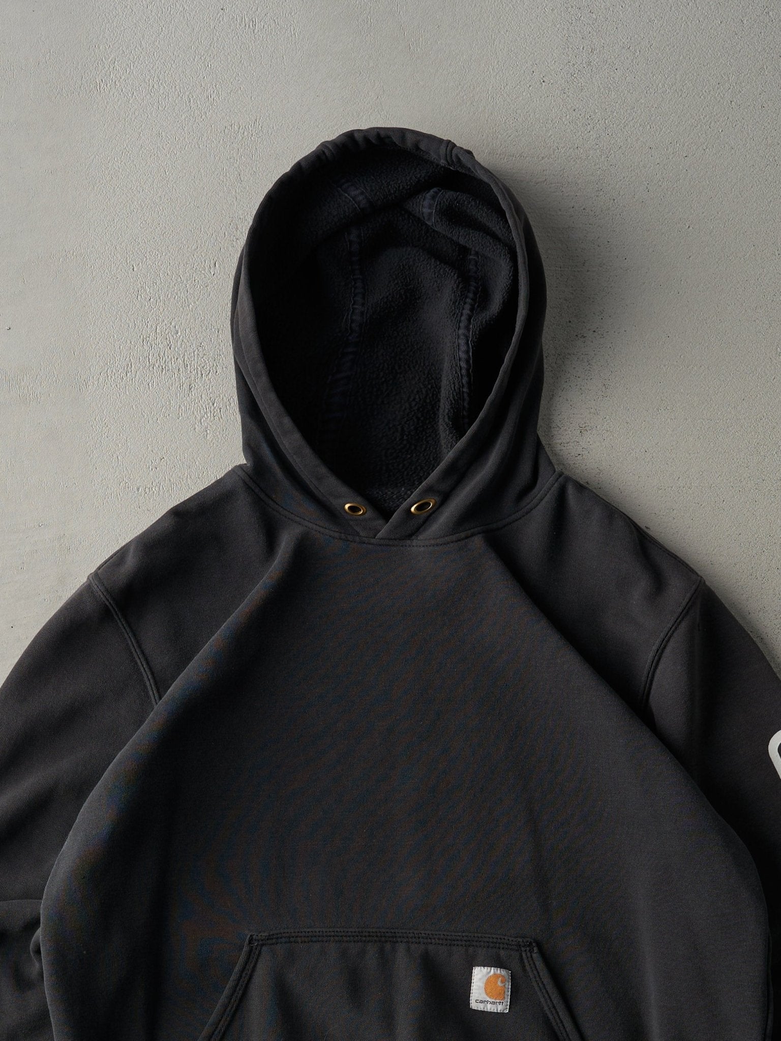 Vintage Y2K Faded Black Original Fit Carhartt Hoodie (L)