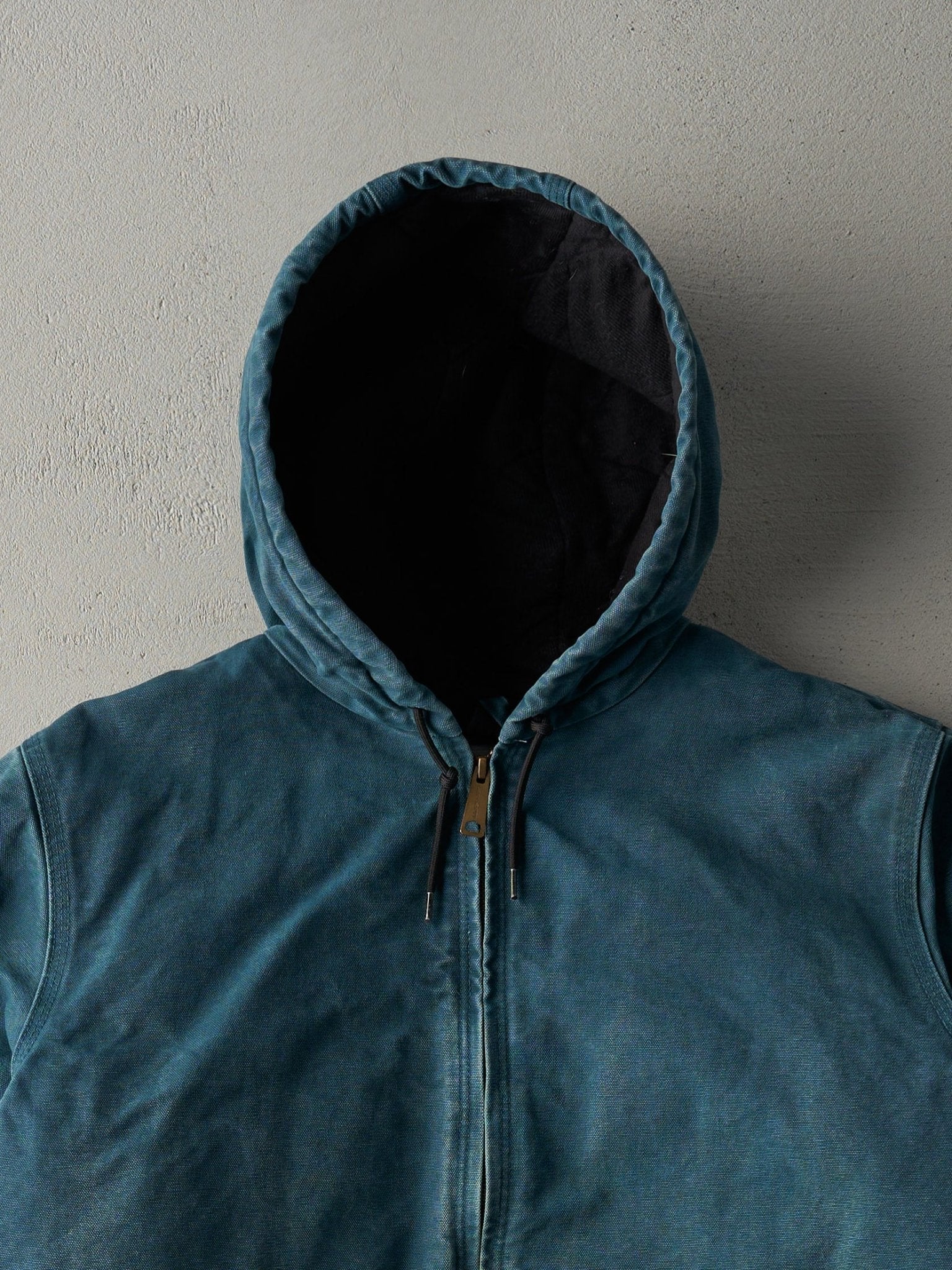 Vintage Y2K Teal Green Carhartt Hooded Workwear Jacket (L)