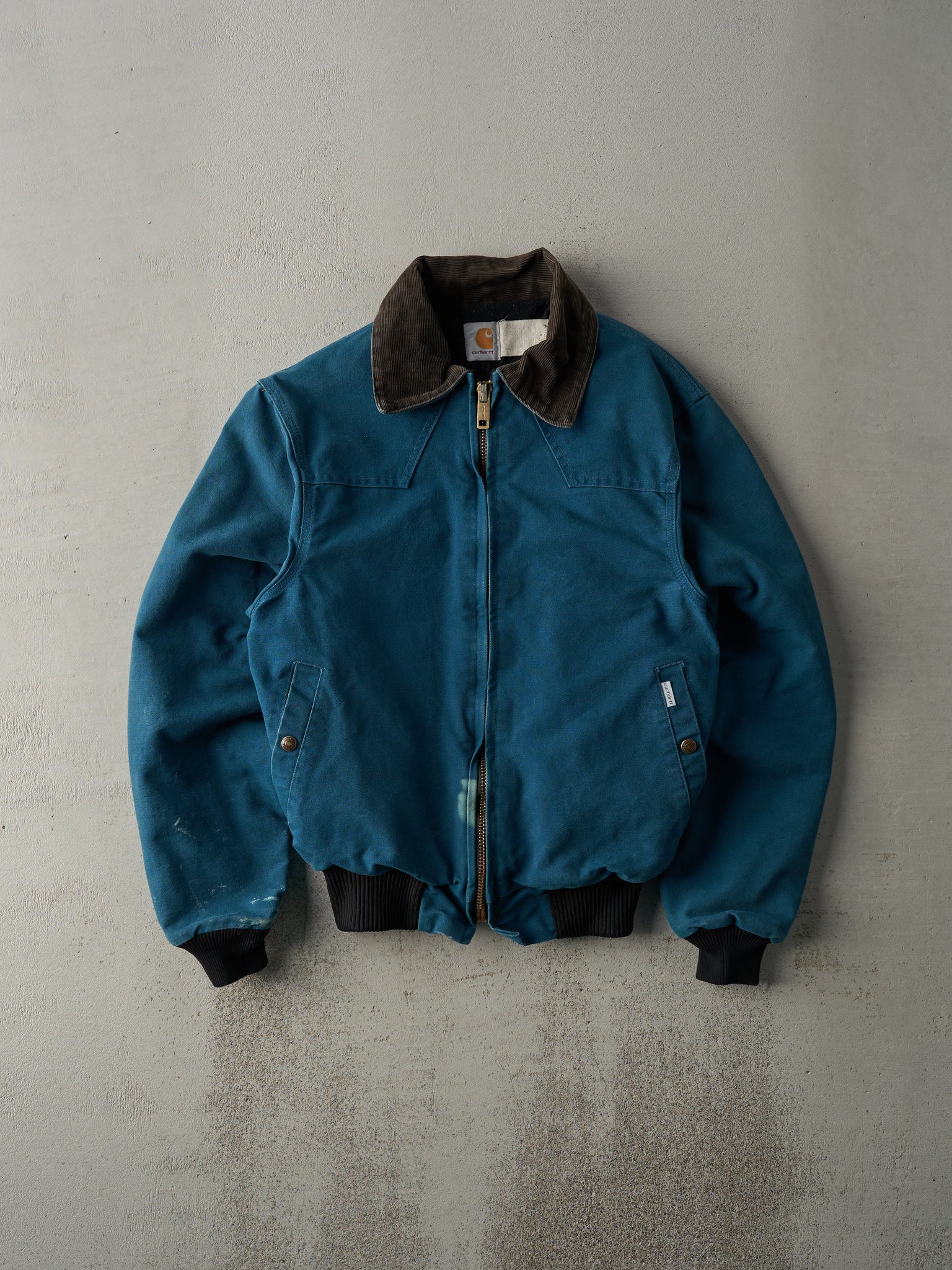 Vintage 90s Teal Blue Carhartt Santa Fe Workwear Jacket (S)