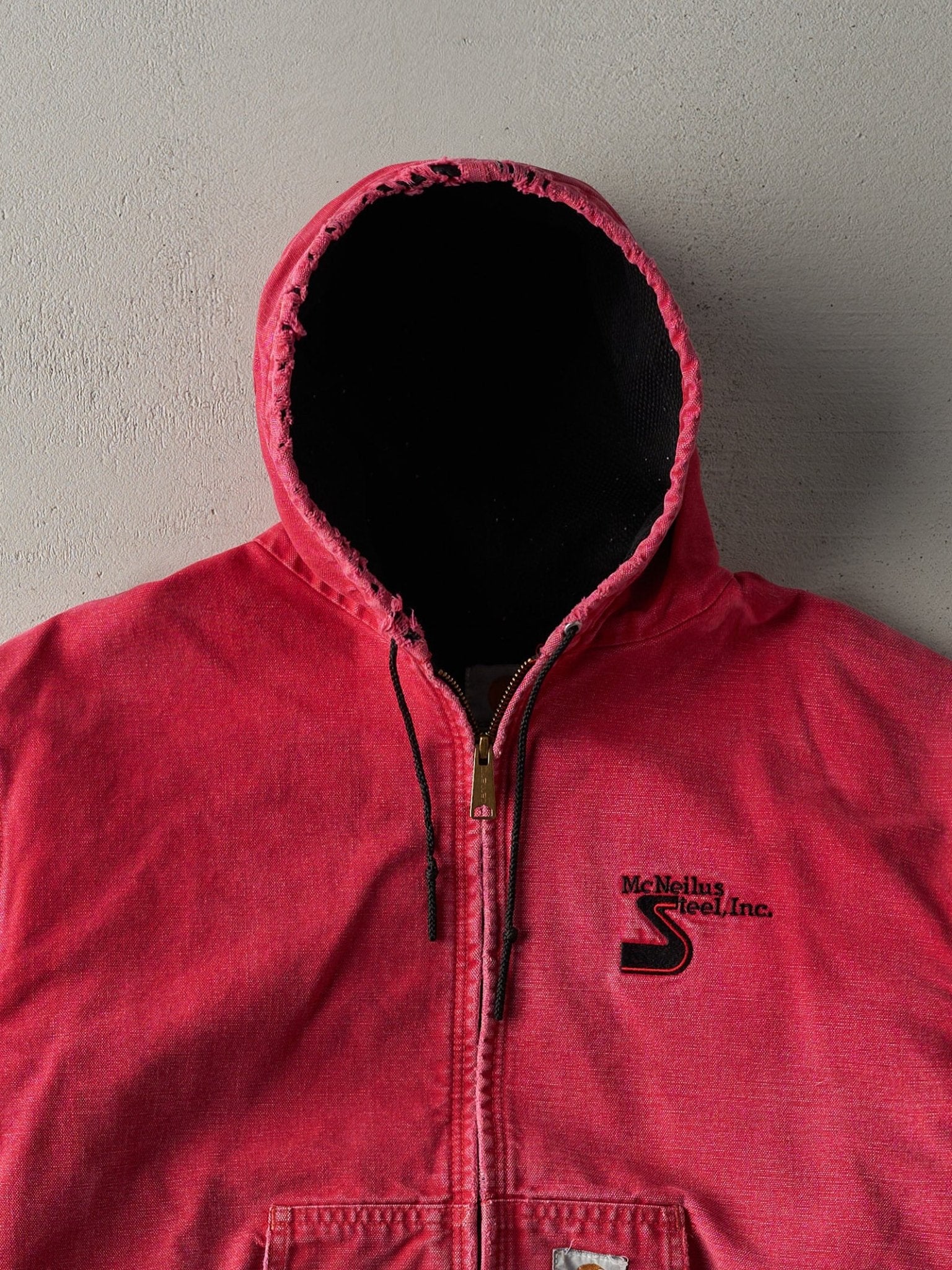 Vintage Y2K Washed Red McNeilus Steel Embroidered Logo Carhartt Workwear Jacket (M/L)