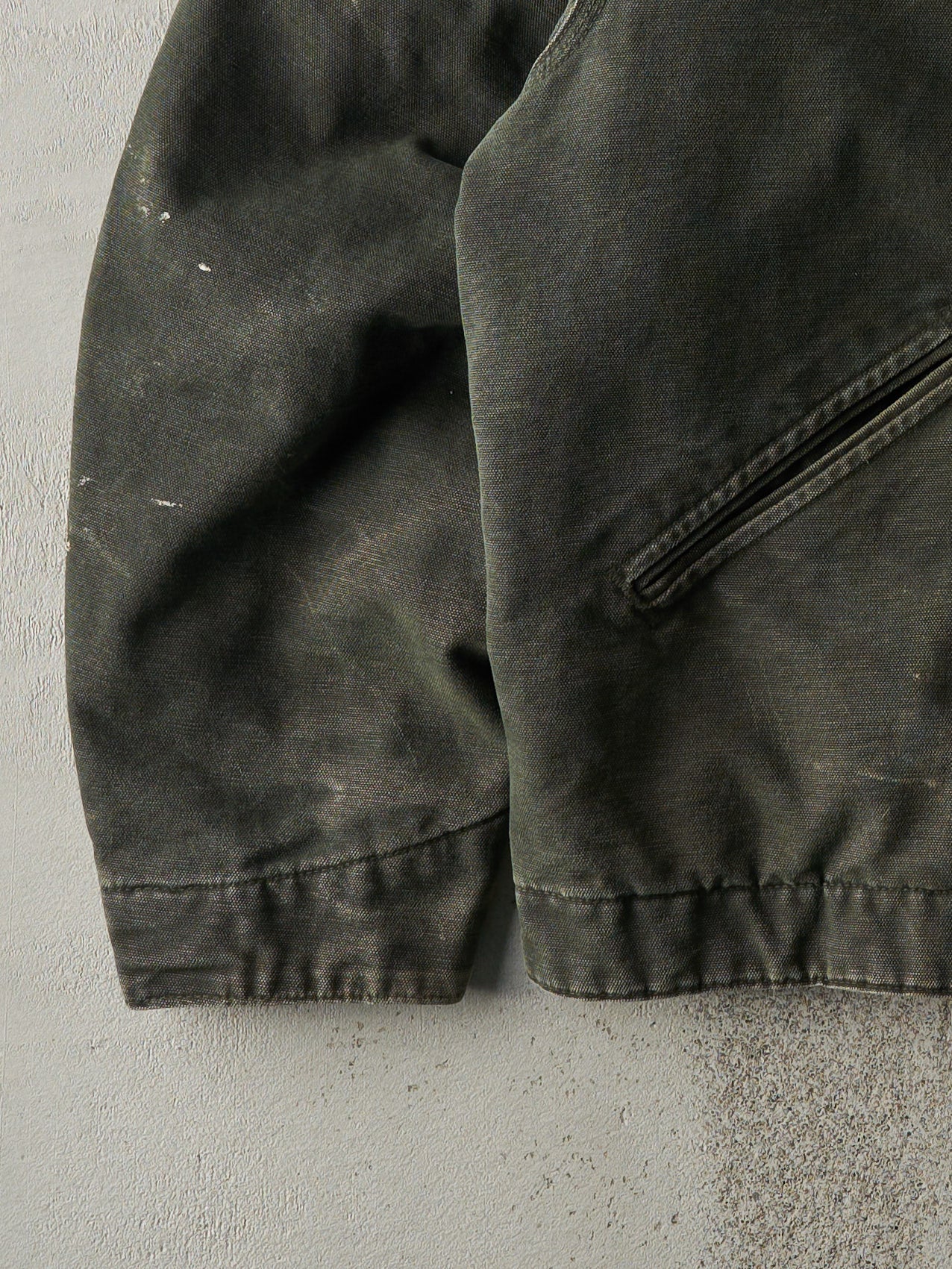Vintage Y2K Washed Forest Green Clifford Group Boxy Carhartt Blanket Lined Detroit Jacket (L)