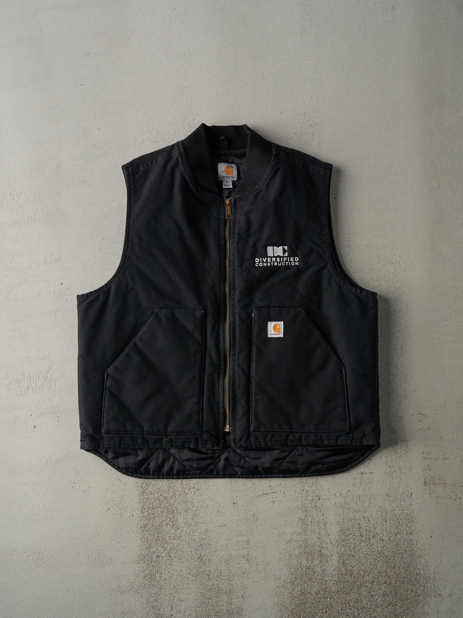 Vintage Y2K Black Embroidered Carhartt Vest (L)