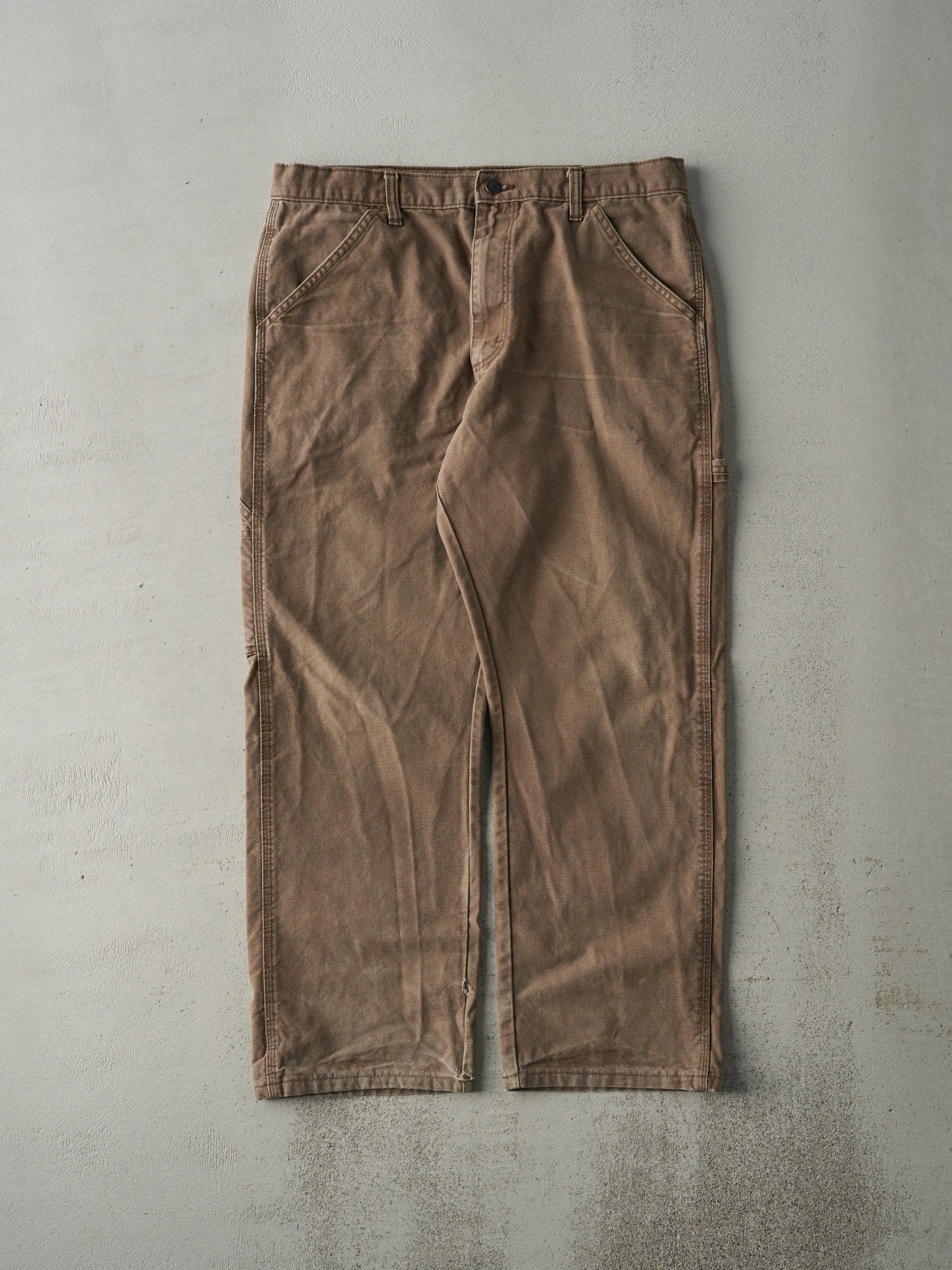 Vintage 90s Faded Brown Rustlers Carpenter Pants (35x28.5)