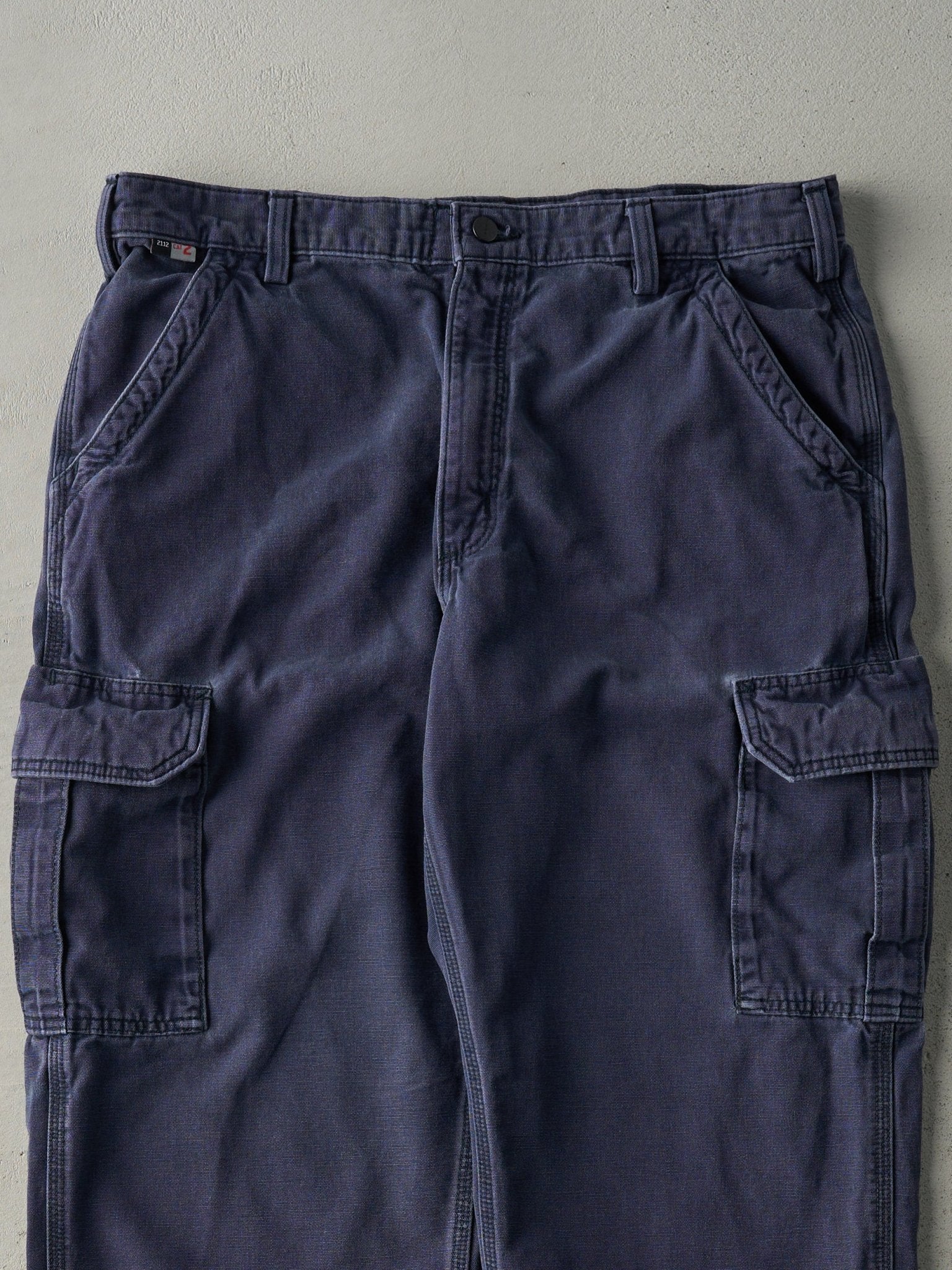 Vintage Y2K Navy Blue Dungaree Fit Carhartt Fire Resistant Light Weight Cargo Work Pants (36x30)