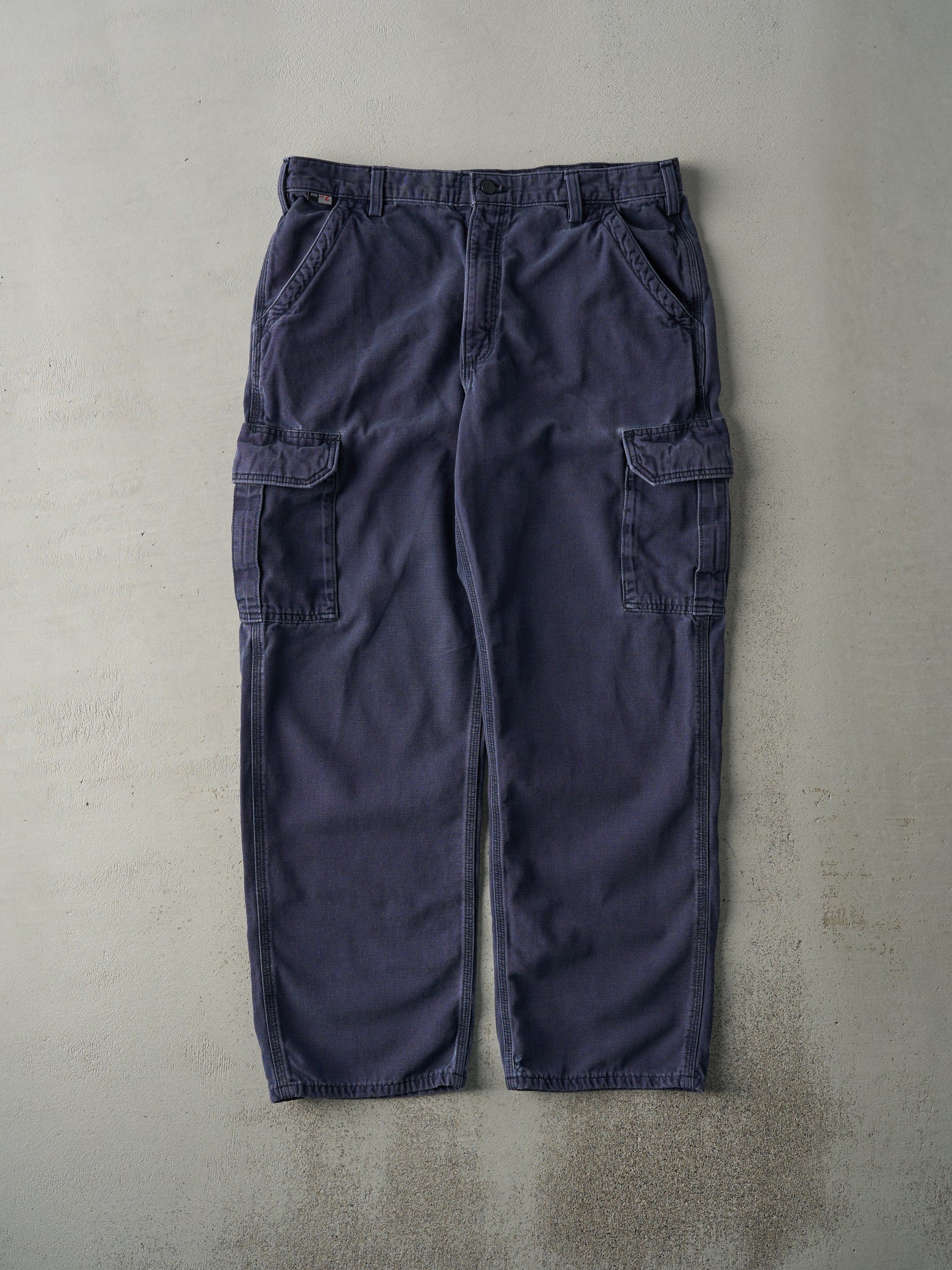 Vintage Y2K Navy Blue Dungaree Fit Carhartt Fire Resistant Light Weight Cargo Work Pants (36x30)