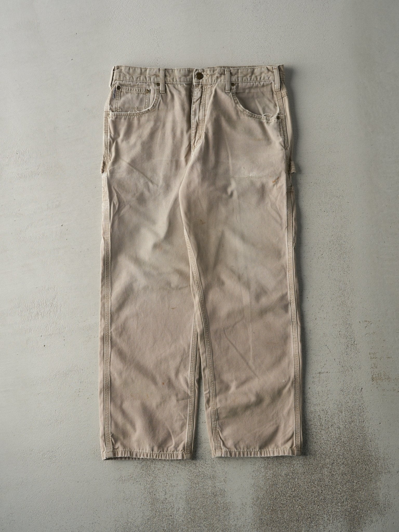 Vintage Y2K Beige Carhartt Light Weight Carpenter Pants (36x29)