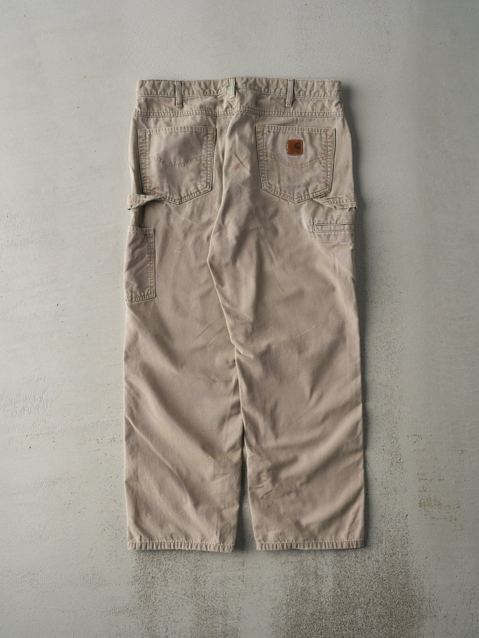 Vintage Y2K Beige Carhartt Light Weight Carpenter Pants (36x29)