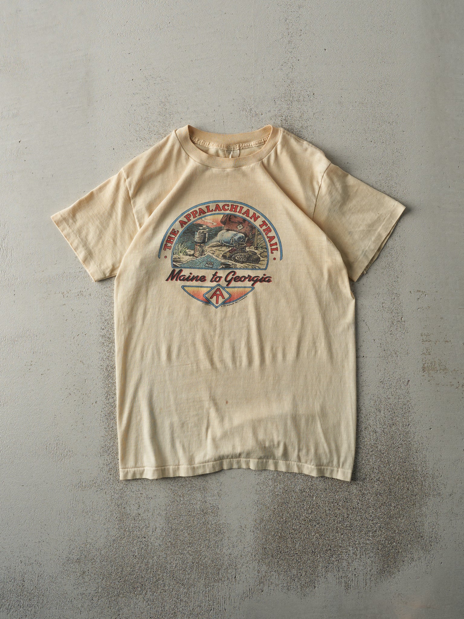 Vintage 86' Beige The Appalachian Trail Single Stitch Tee (S)