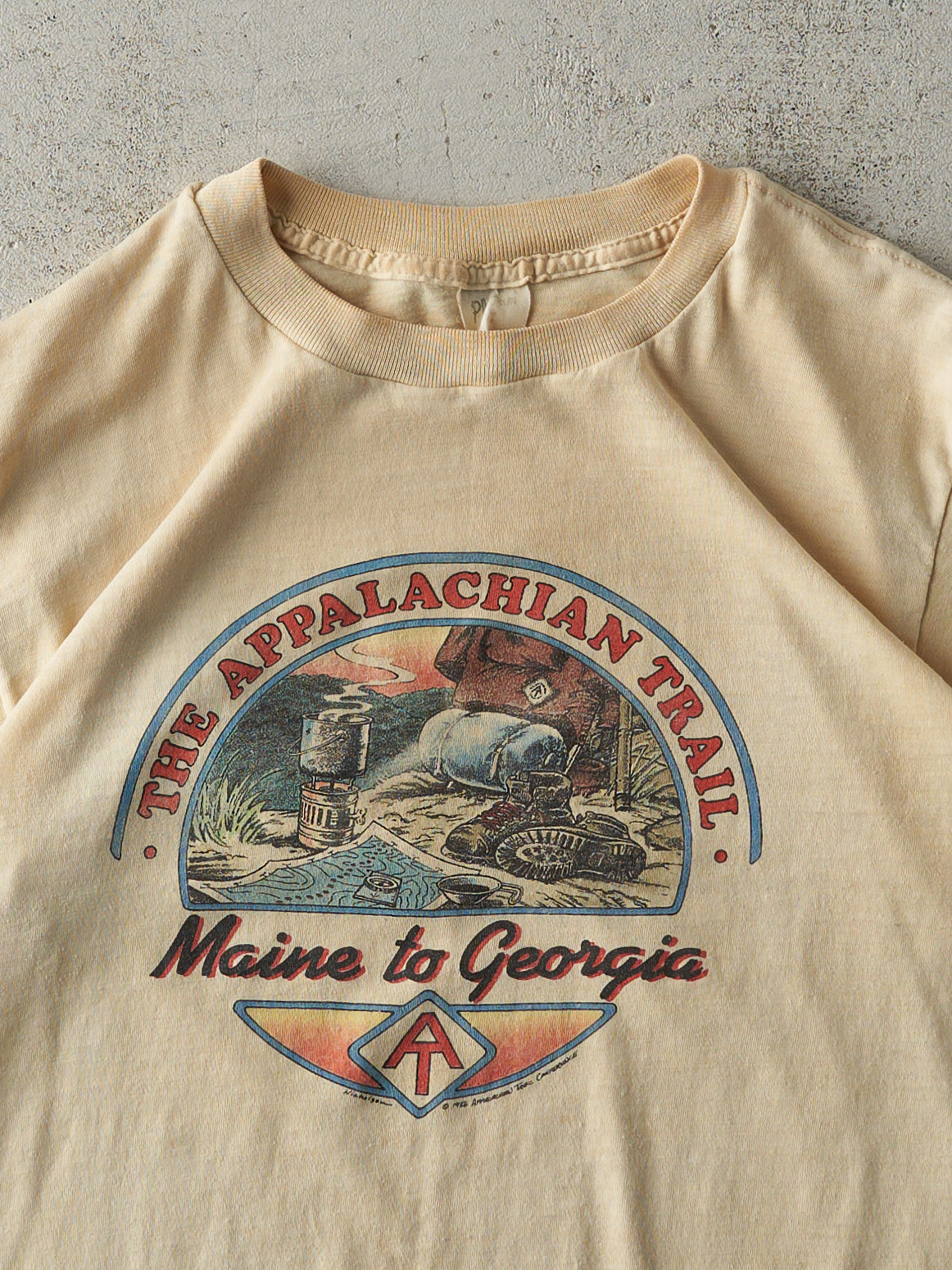 Vintage 86' Beige The Appalachian Trail Single Stitch Tee (S)