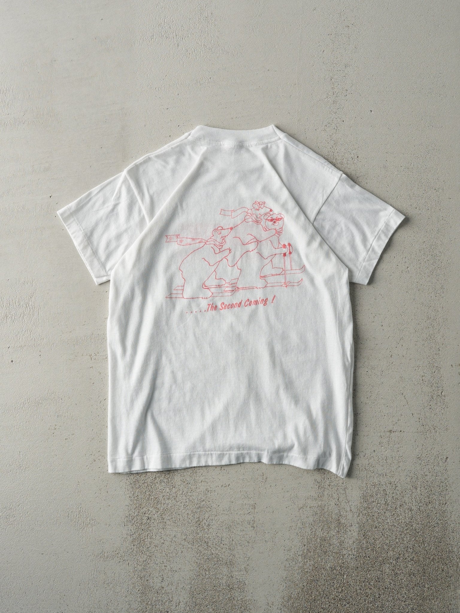 Vintage 89' White Winter Course Durham College Single Stitch Tee (S)