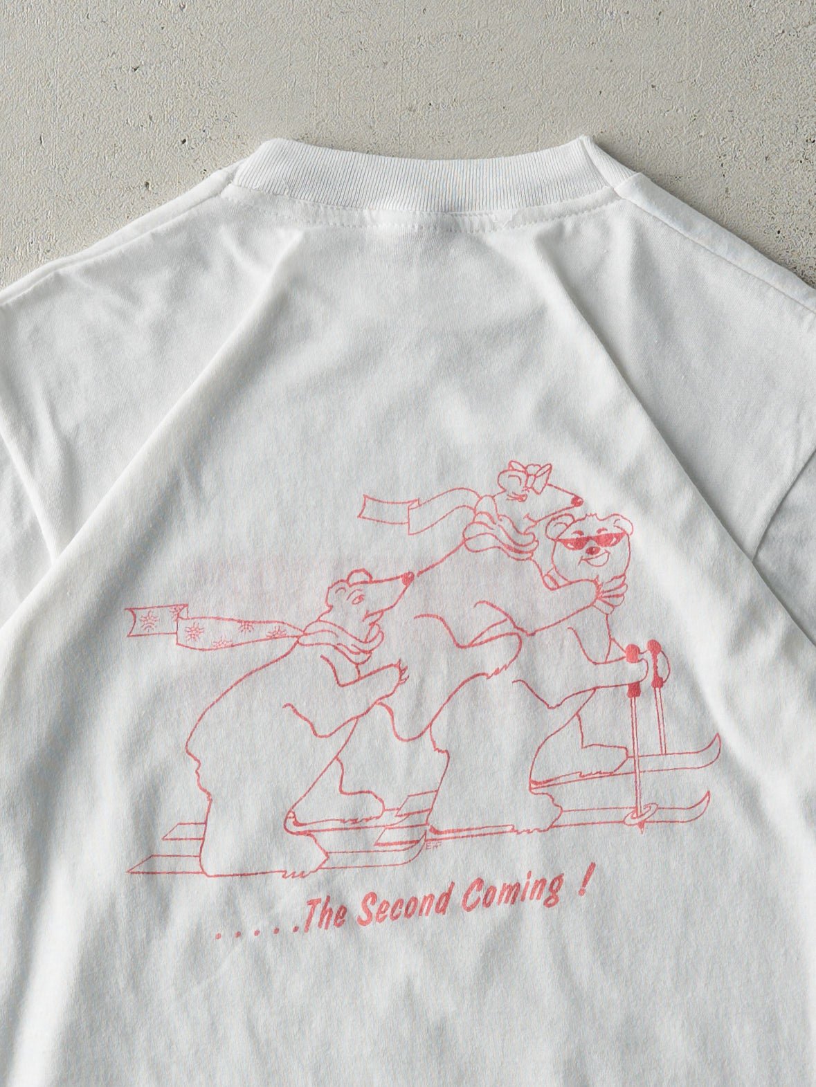 Vintage 89' White Winter Course Durham College Single Stitch Tee (S)