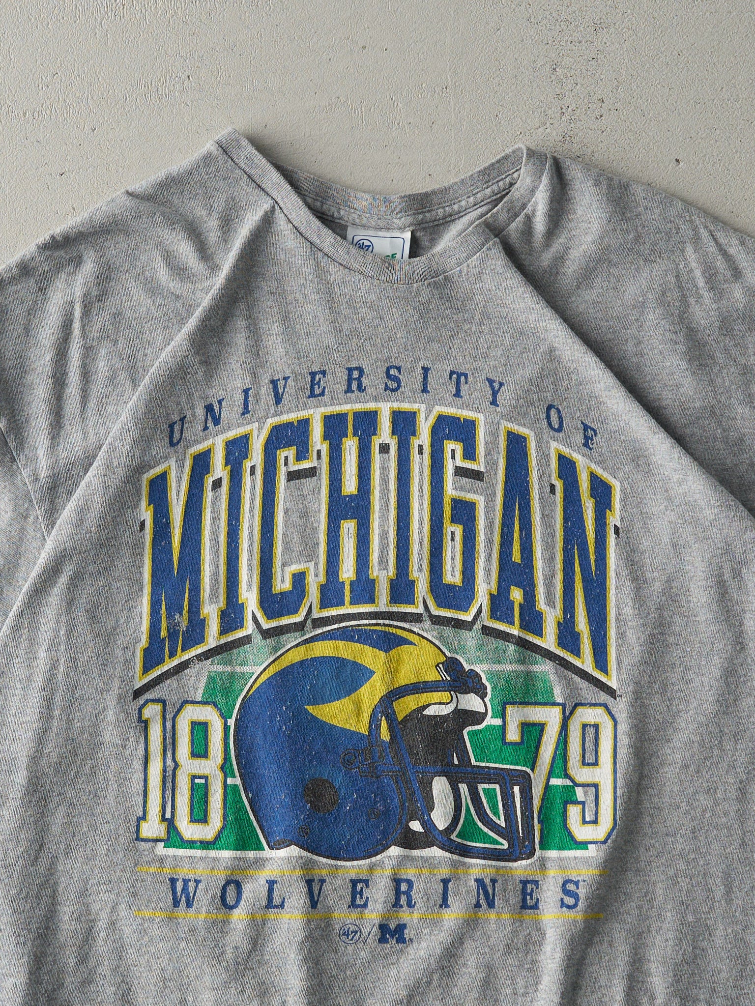 Vintage Y2K Grey University of Michigan Wolverines Tee (L)