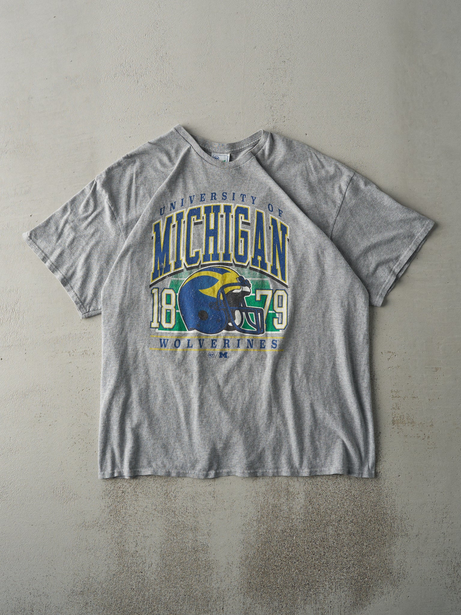 Vintage Y2K Grey University of Michigan Wolverines Tee (L)