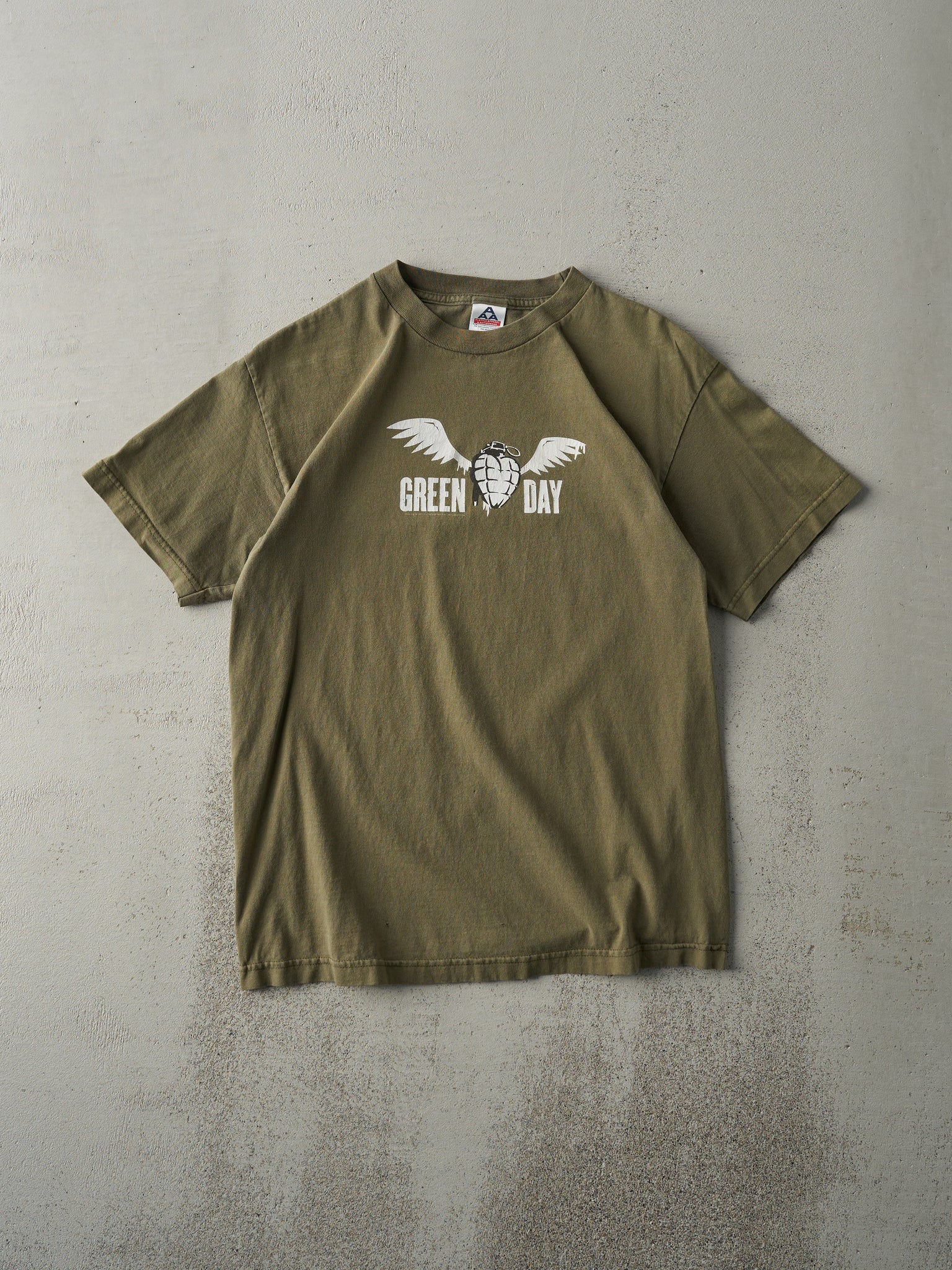 Vintage Y2K Olive Green Green Day Band Tee (S)