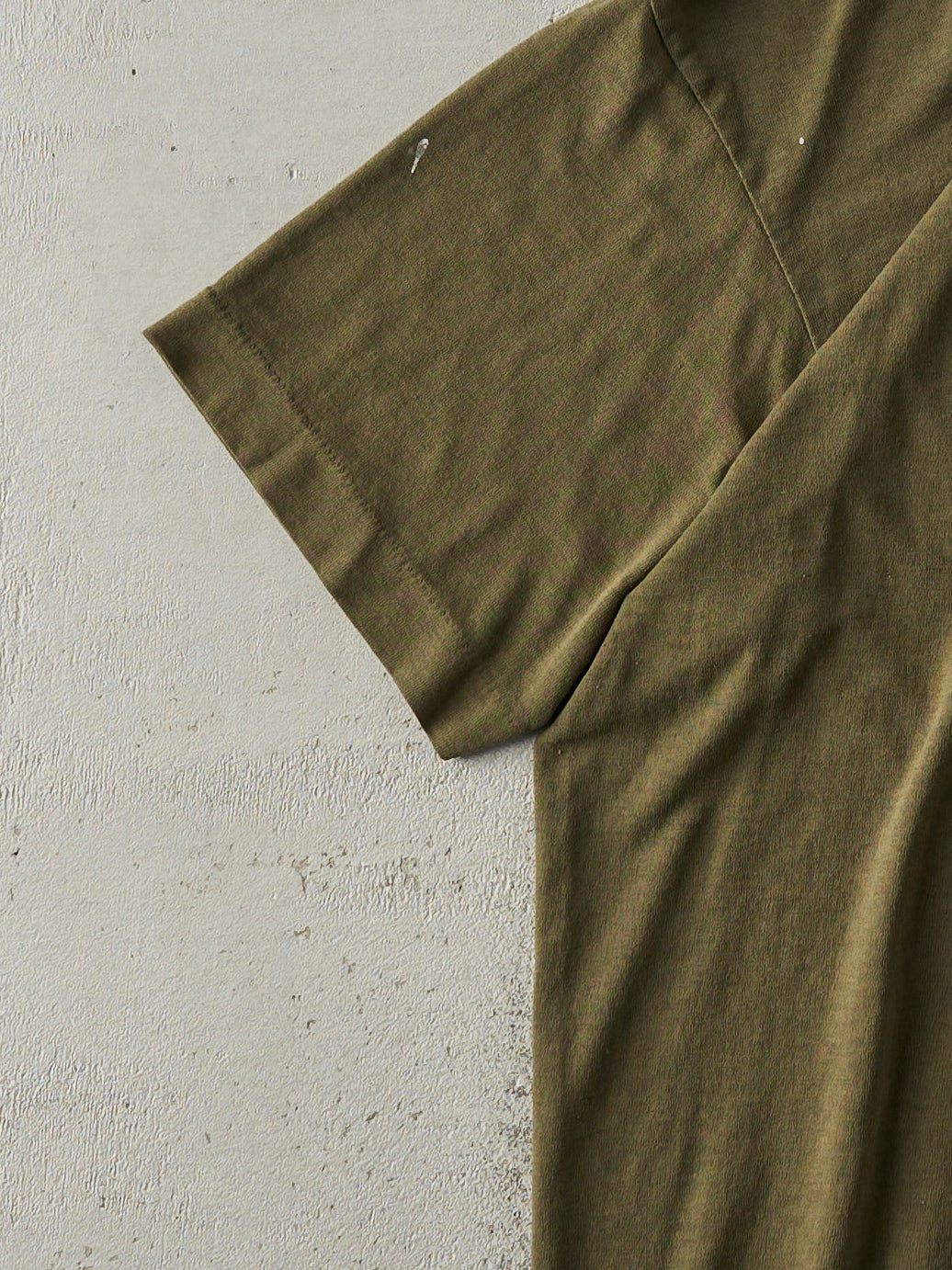 Vintage 80s Army Green Blank Single Stitch Tee (S)
