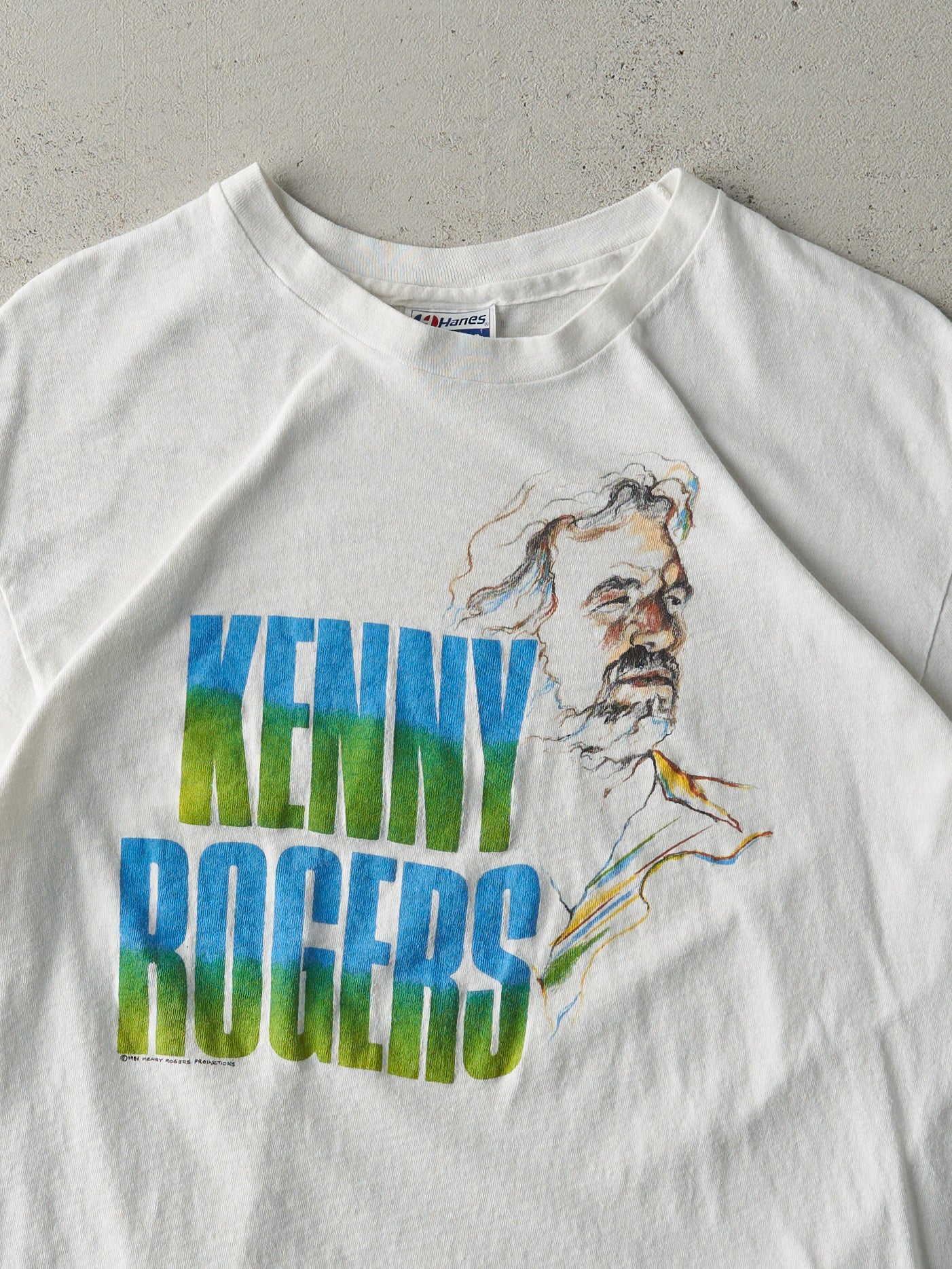 Vintage 86' White Kenny Rogers Single Stitch Tee (M)