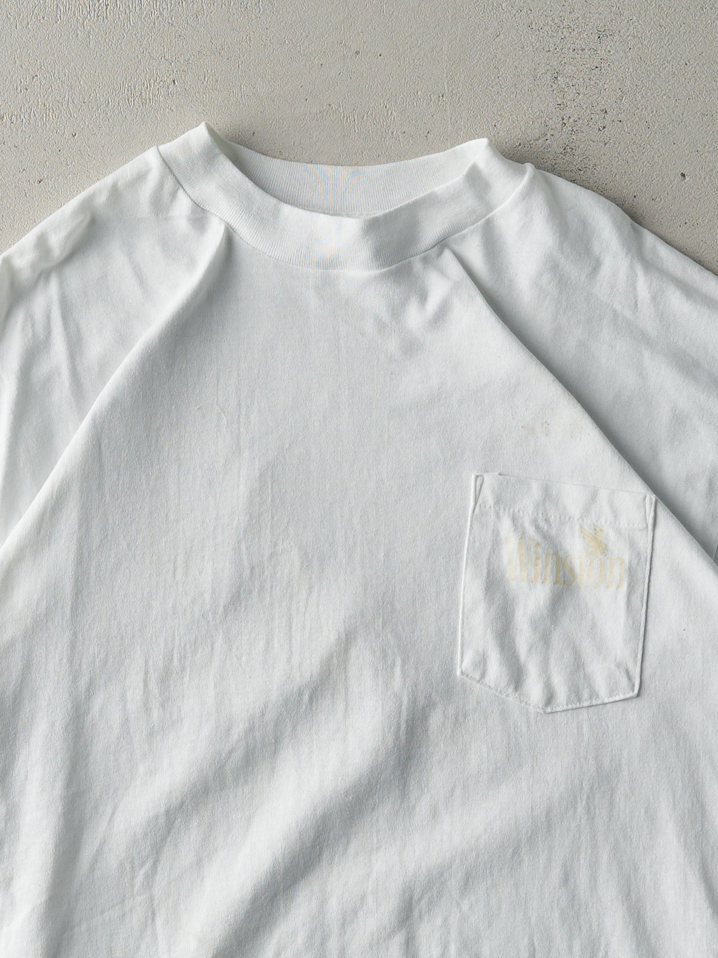 Vintage 90s White Winston Cigarettes Pocket Tee (M)