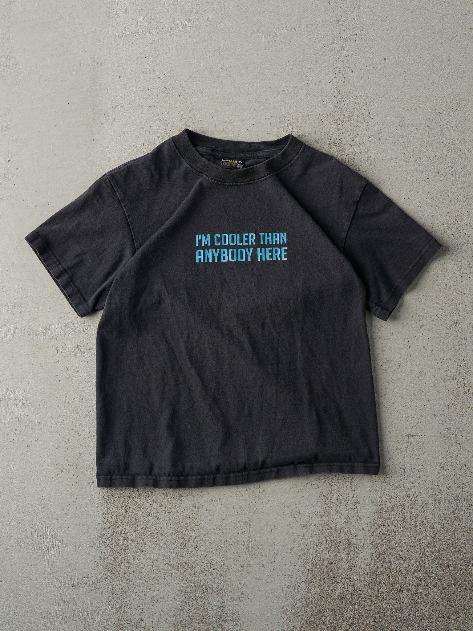 Vintage Y2K Faded Black "Im Cooler Than Anybody Here" Tee (XS)