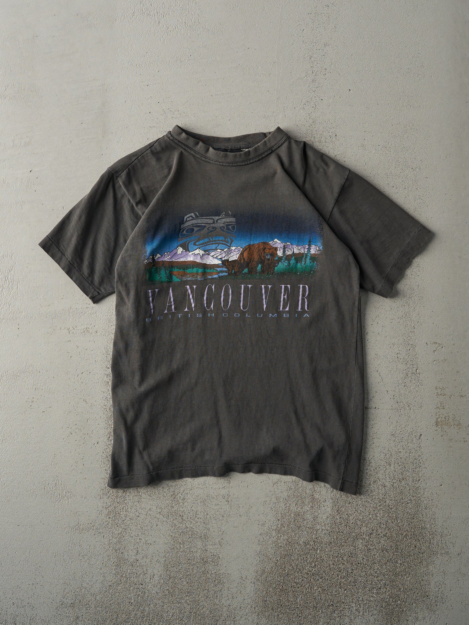 Vintage 90s Smokey Faded Black Vancouver BC Tee (S)