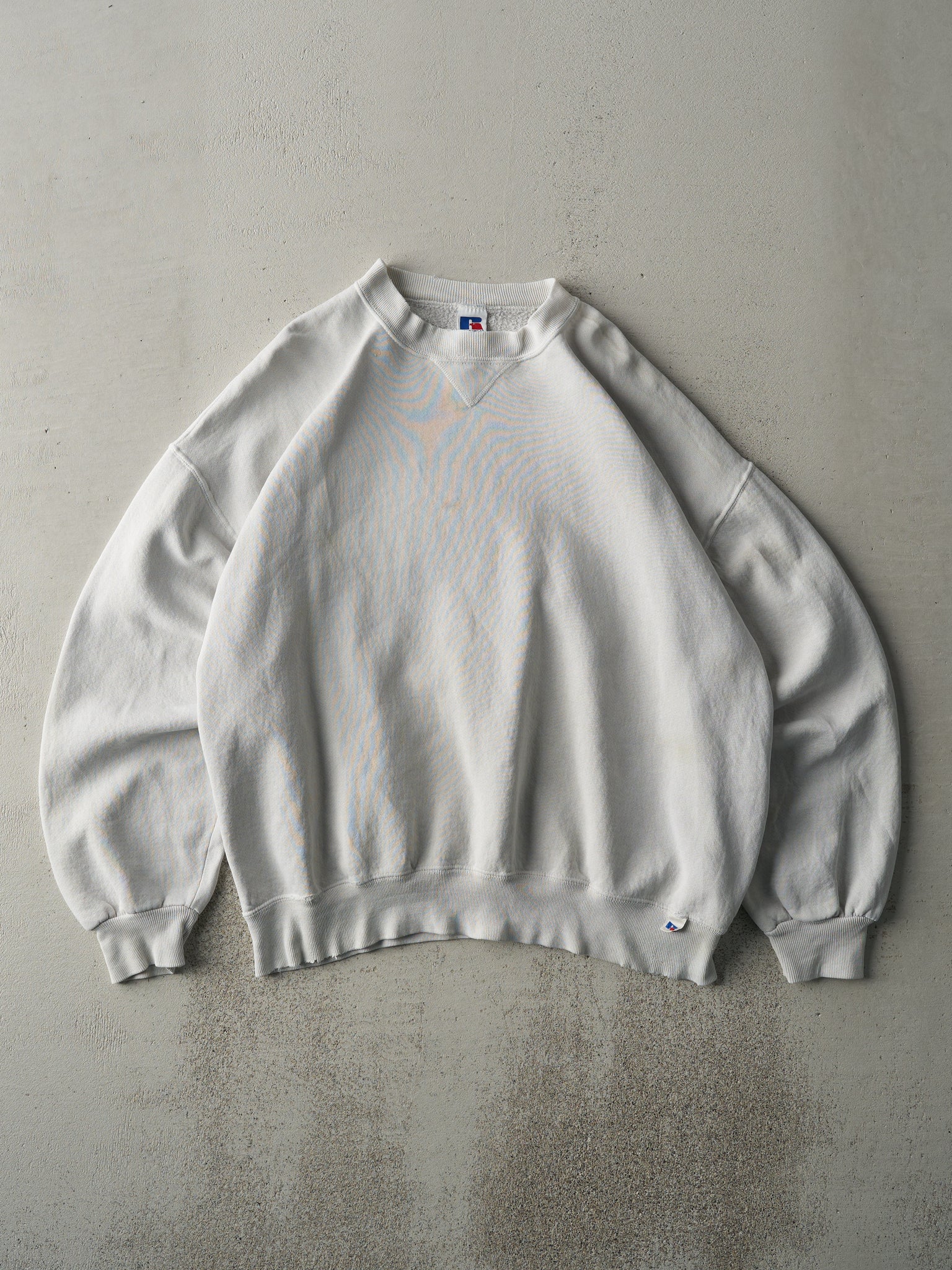 Vintage 90s Off White Russell Athletics Blank Crewneck (L)