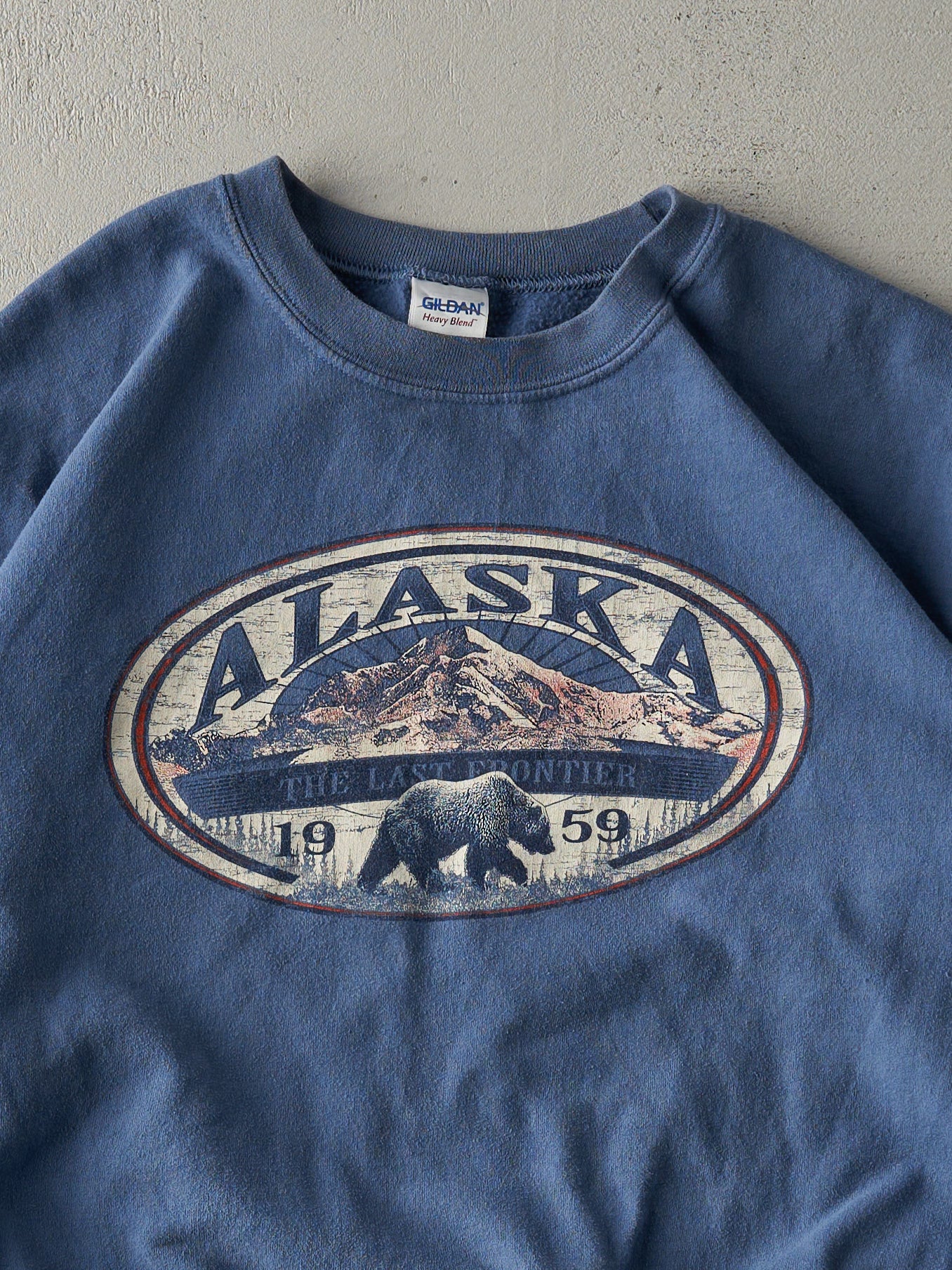 Vintage Y2K Slate Blue Alaska Crewneck (L)