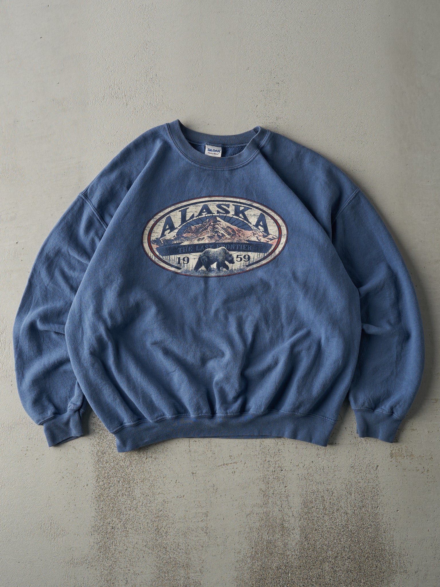 Vintage Y2K Slate Blue Alaska Crewneck (L)