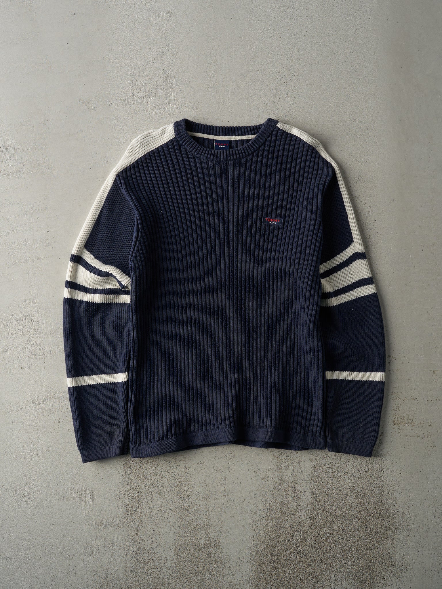 Vintage Y2K Navy Blue Tommy Jeans Knit Sweater (M)