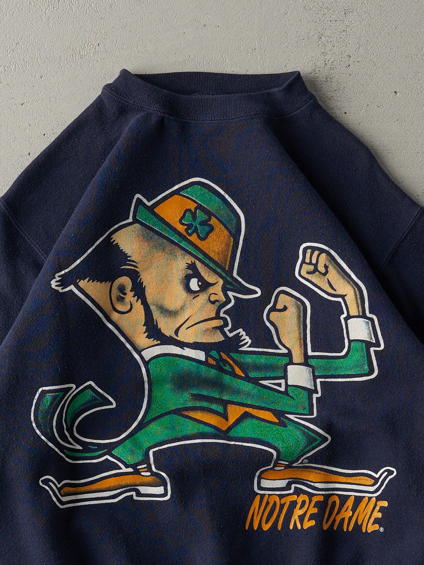 Vintage 90s Navy Blue Notre Dame Fighting Irish Crewneck (S)