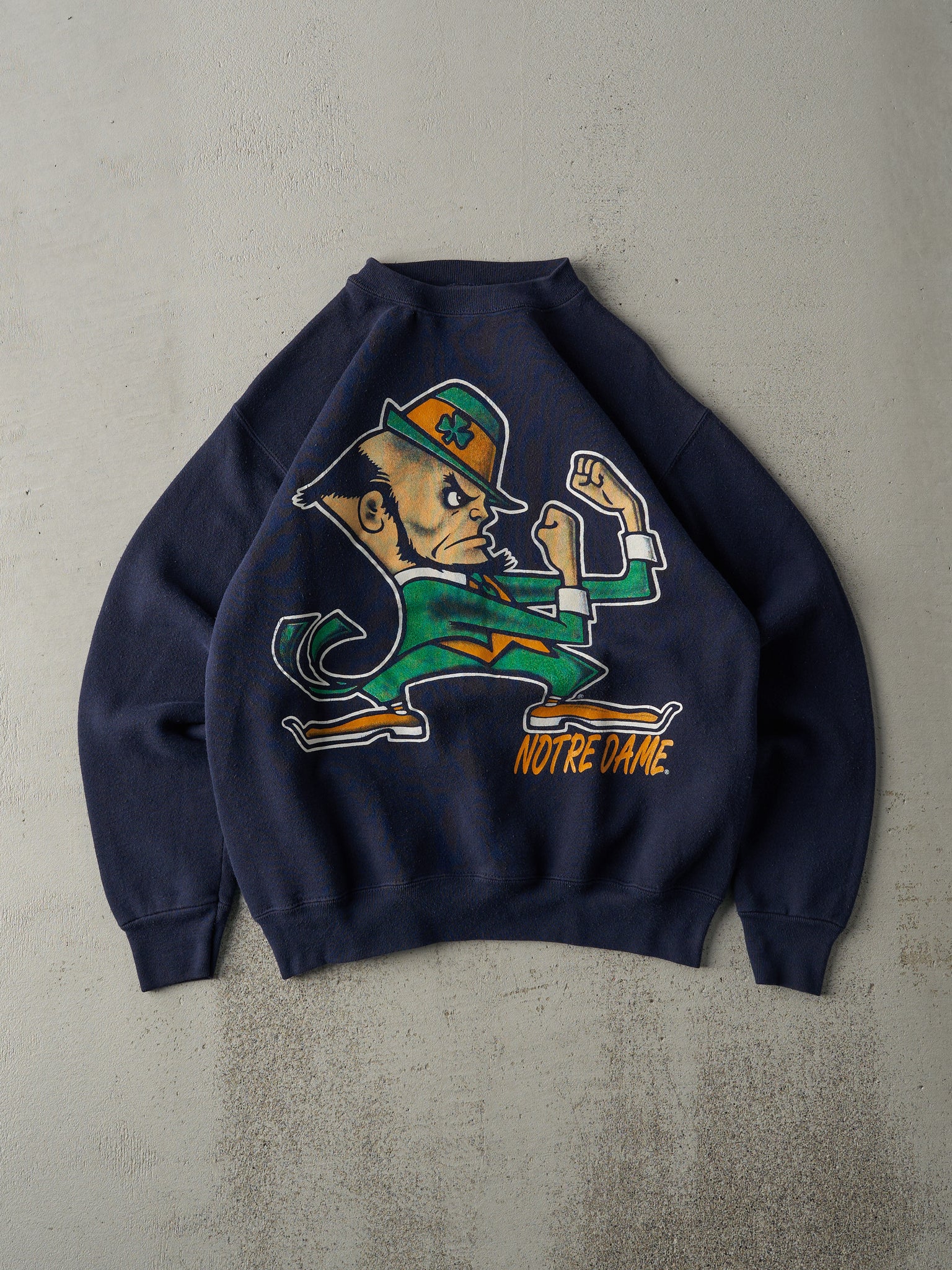 Vintage 90s Navy Blue Notre Dame Fighting Irish Crewneck (S)