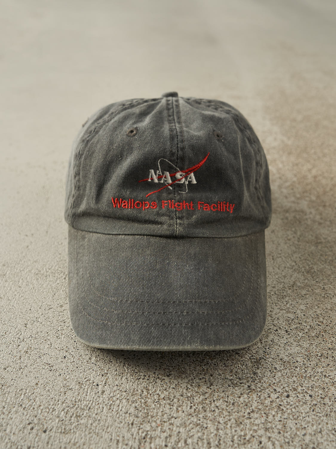 Vintage 90s Charcoal Grey Nasa Leather Strapback (O/S)