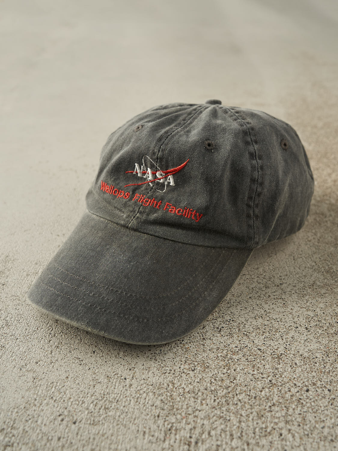 Vintage 90s Charcoal Grey Nasa Leather Strapback (O/S)