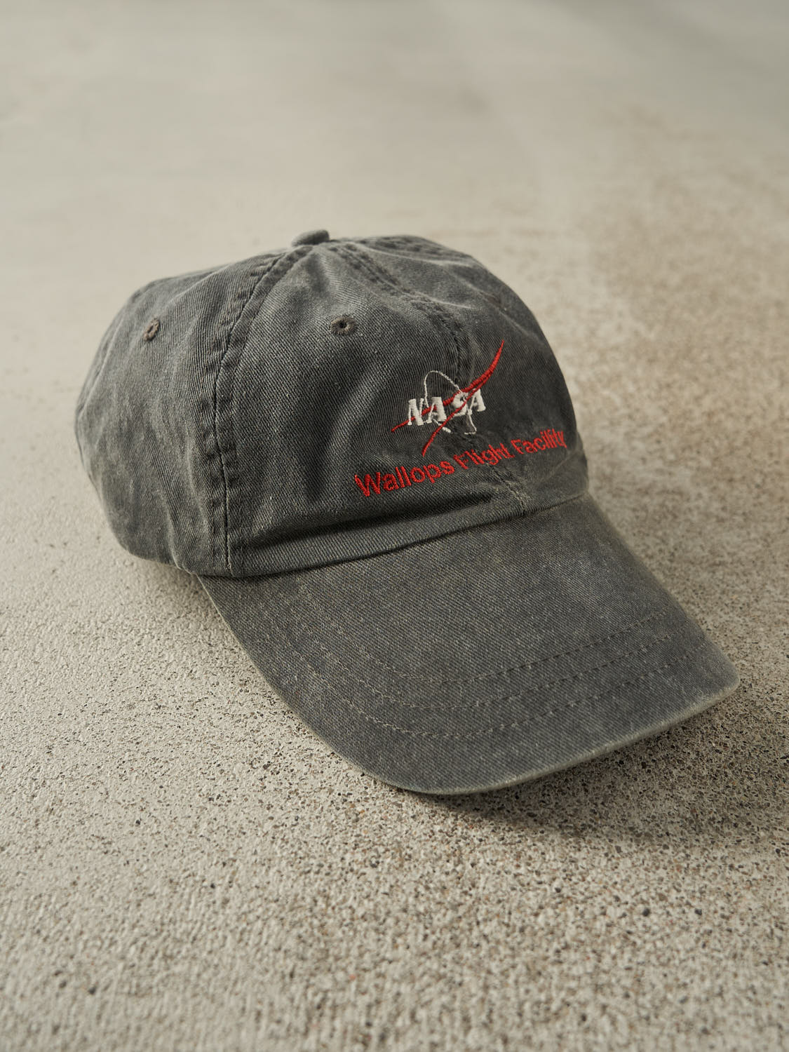 Vintage 90s Charcoal Grey Nasa Leather Strapback (O/S)
