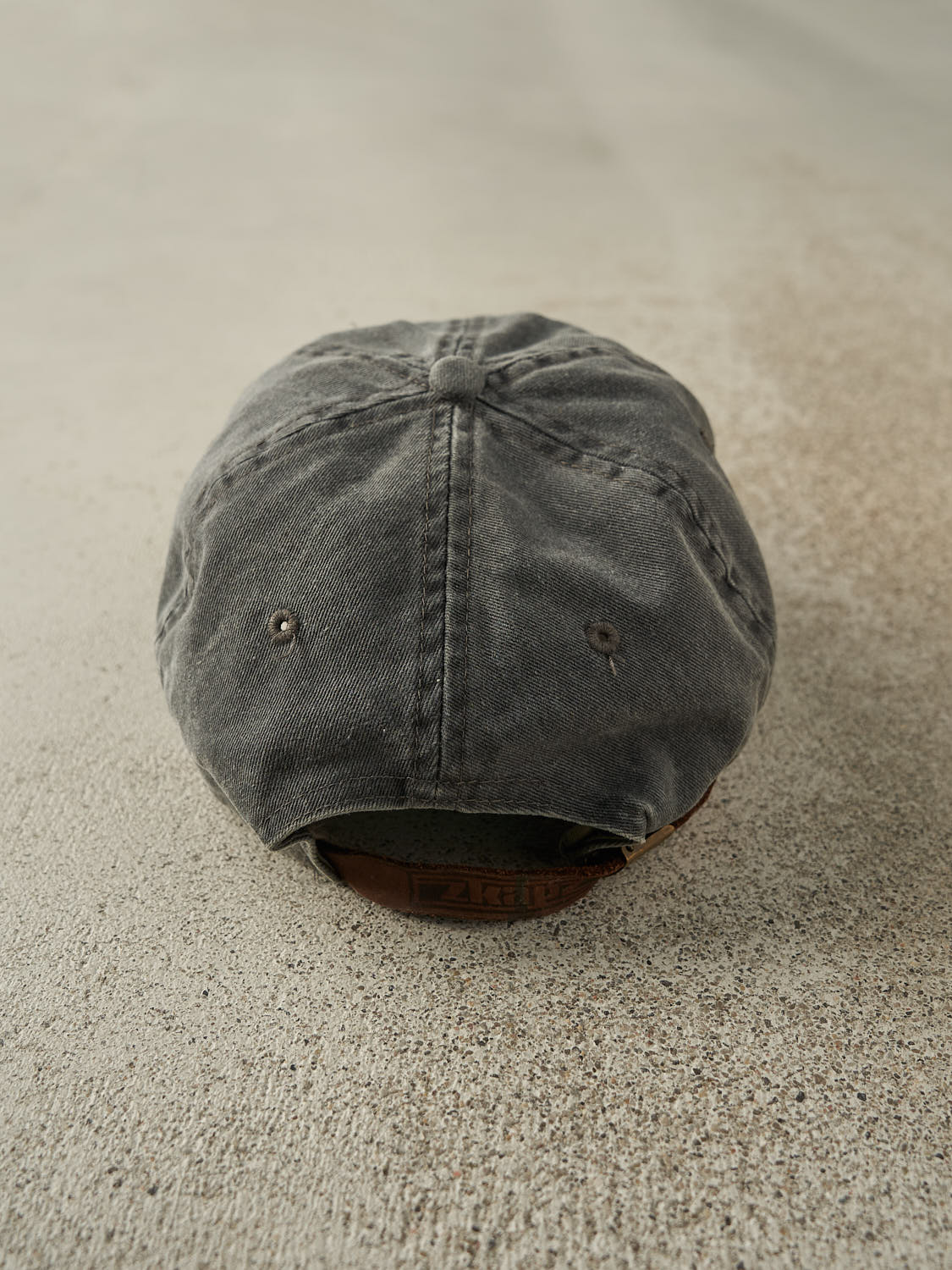 Vintage 90s Charcoal Grey Nasa Leather Strapback (O/S)