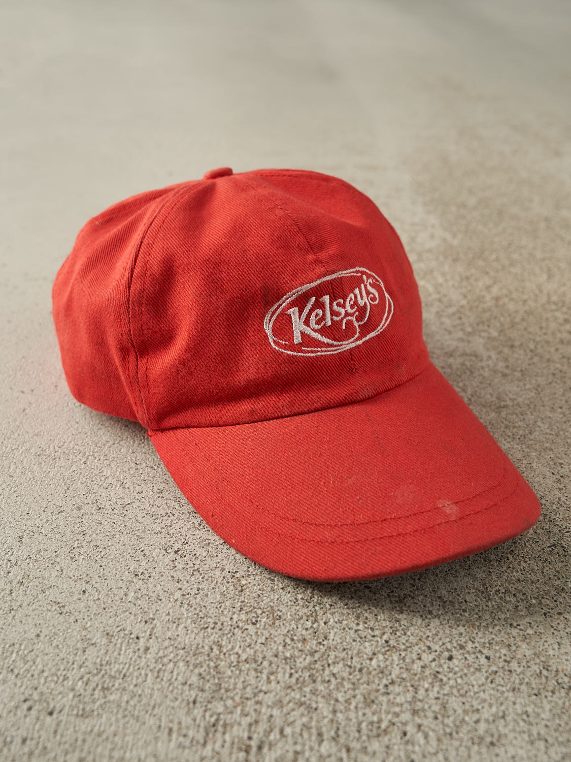 Vintage 90s Red Kelseys Embroidered Leather Strapback (O/S)