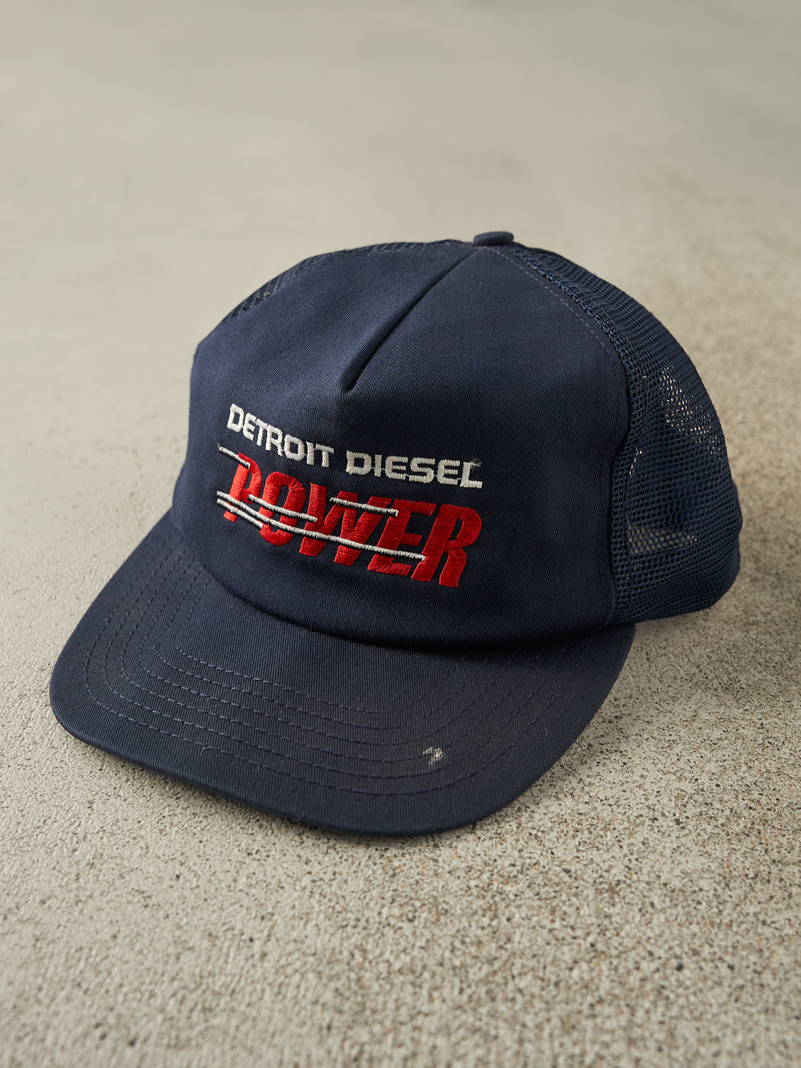 Vintage 90s Navy Blue Detroit Deisel Power Trucker Hat (O/S)