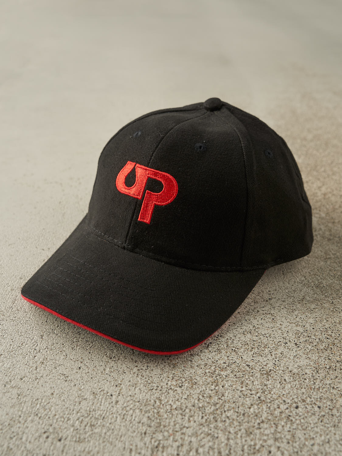 Vintage 90s Black Embroidered Velcro Hat (O/S)