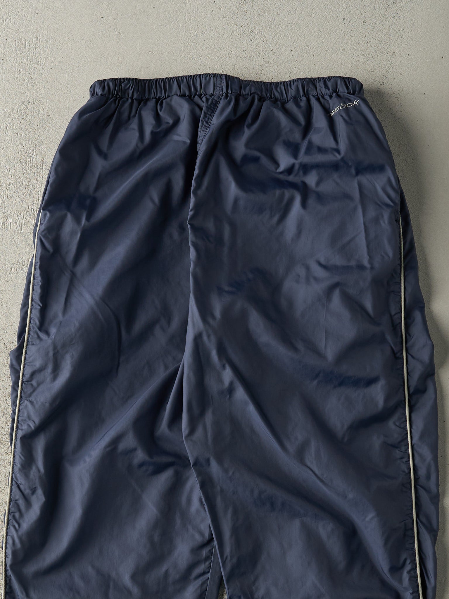 Vintage 90s Navy Blue Reebok Windbreaker Pants (27x30)