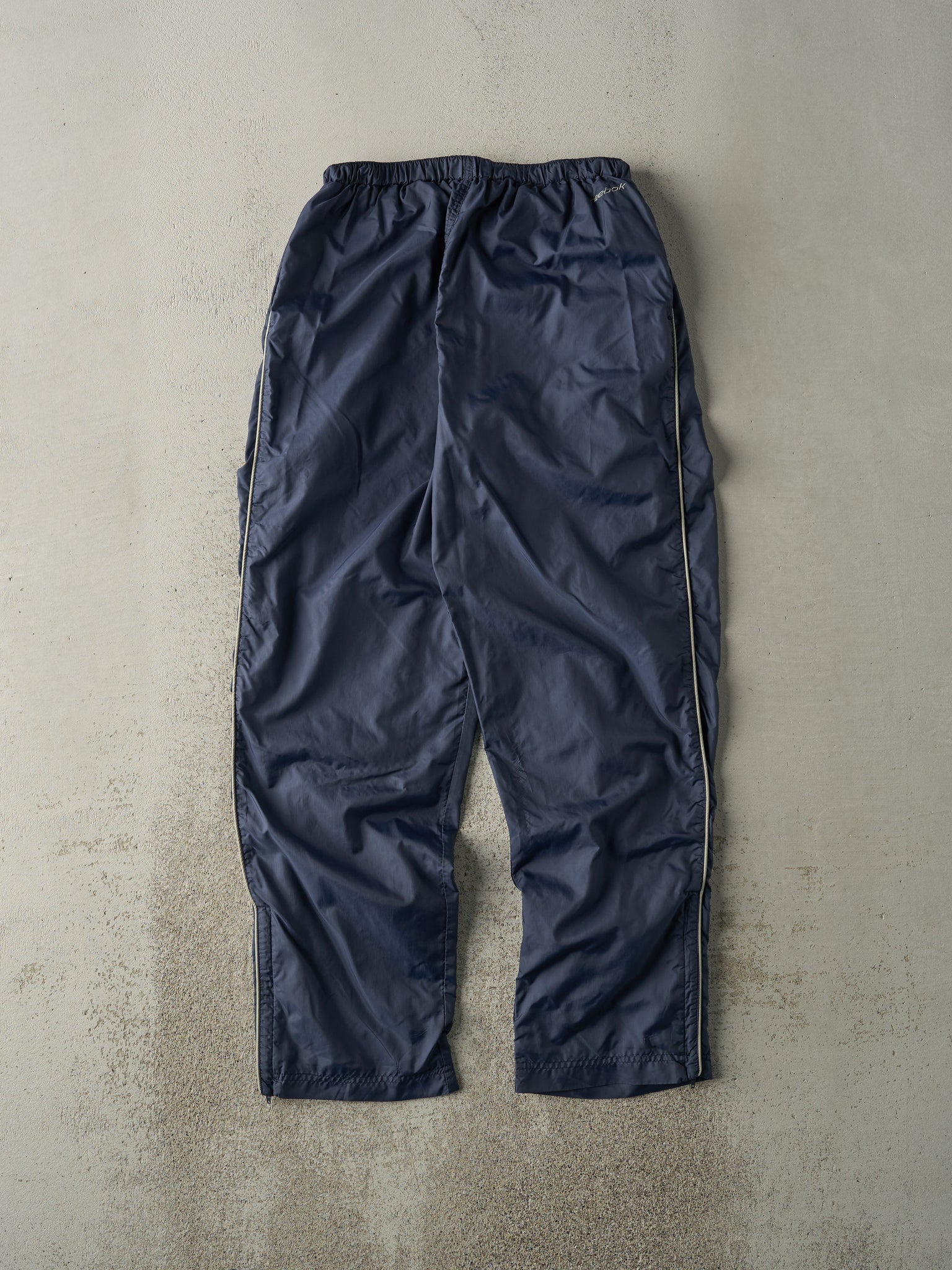 Vintage 90s Navy Blue Reebok Windbreaker Pants (27x30)