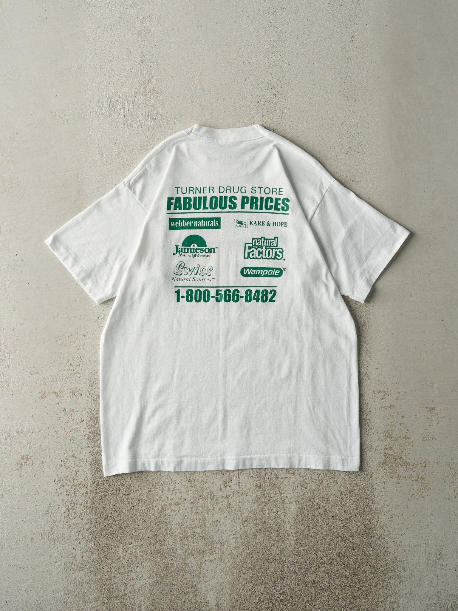 Vintage 98' White Turner Drug Store Single Stitch Tee (M)
