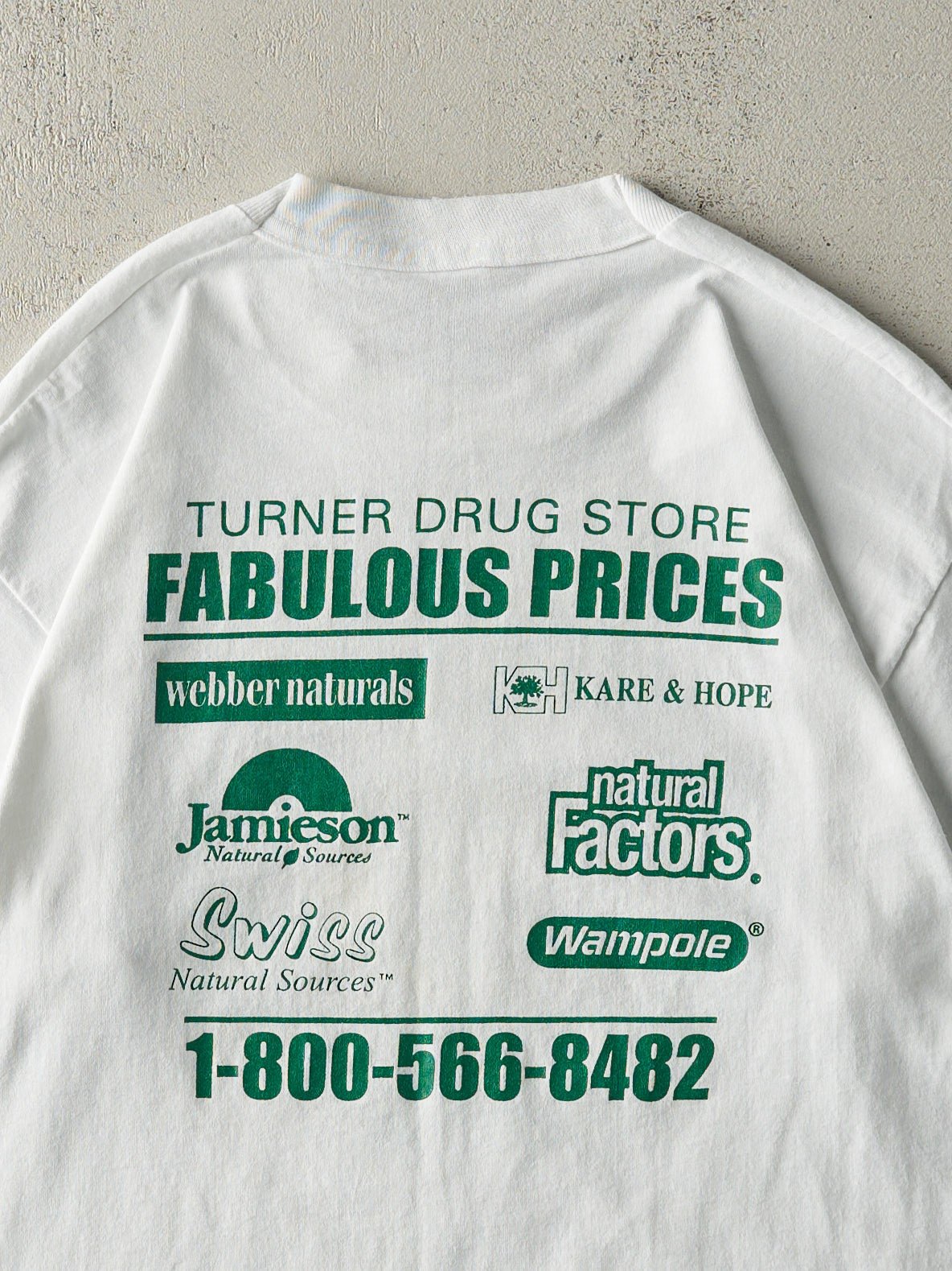 Vintage 98' White Turner Drug Store Single Stitch Tee (M)