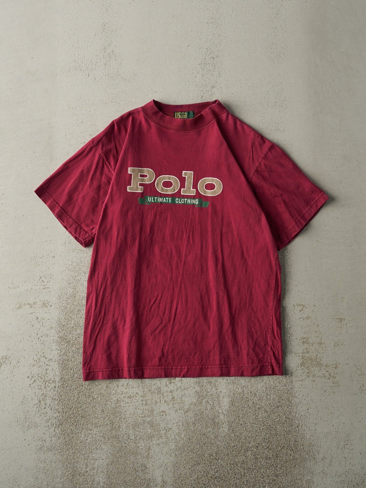 Vintage 90s Burgundy Bootleg Polo Tee (M)