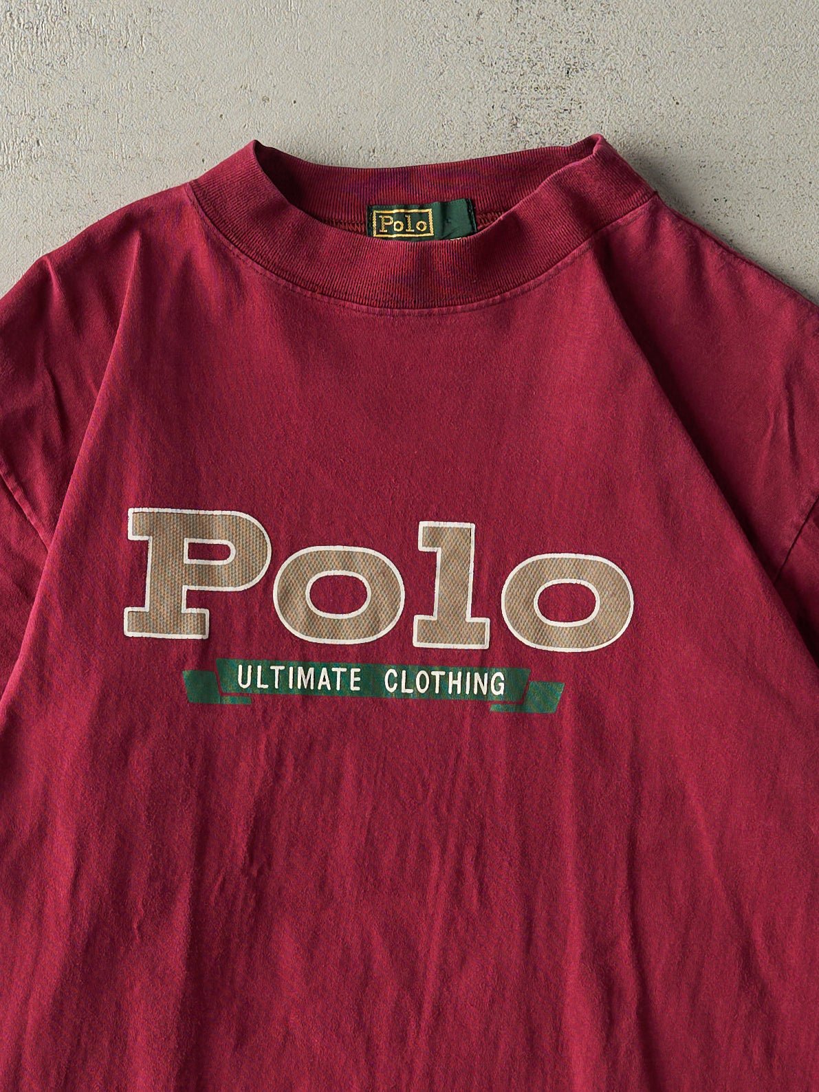 Vintage 90s Burgundy Bootleg Polo Tee (M)