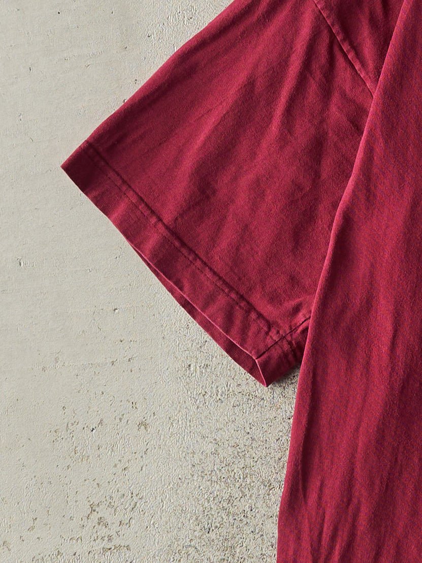 Vintage 90s Burgundy Bootleg Polo Tee (M)