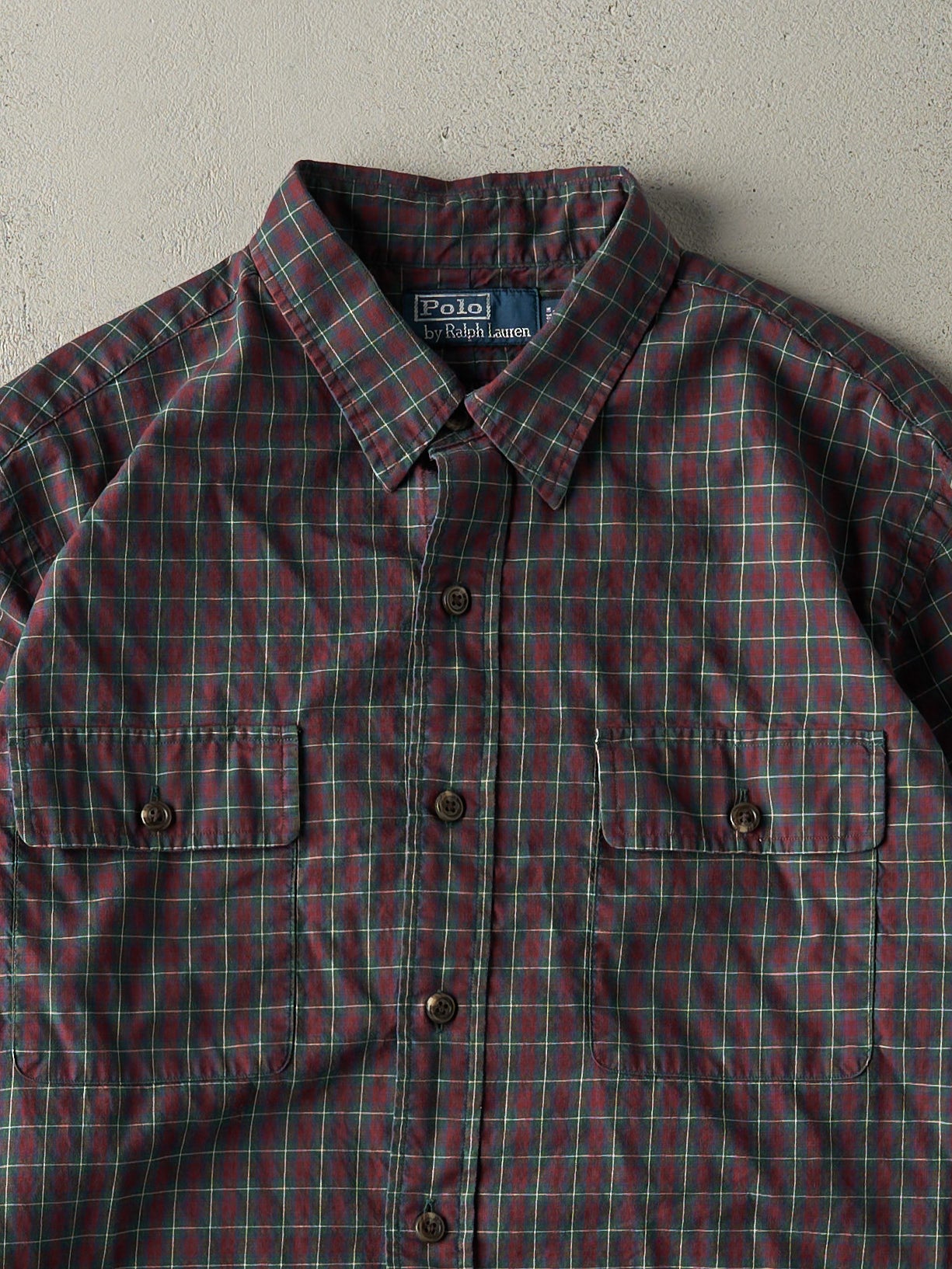 Vintage Y2K Red Plaid Polo Ralph Lauren Button Up (M)