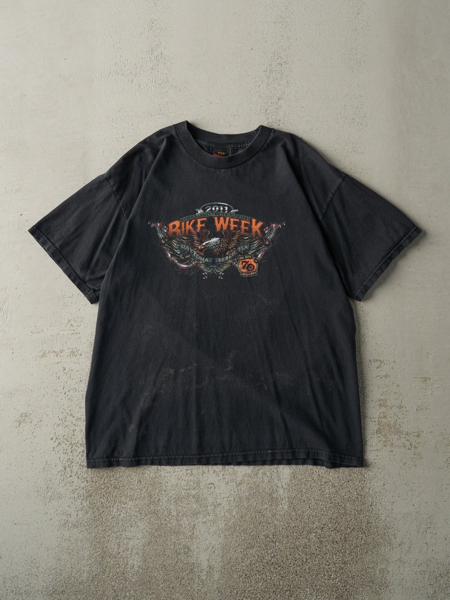 Vintage 11' Black Daytona Beach Bike Week Tee (M/L)
