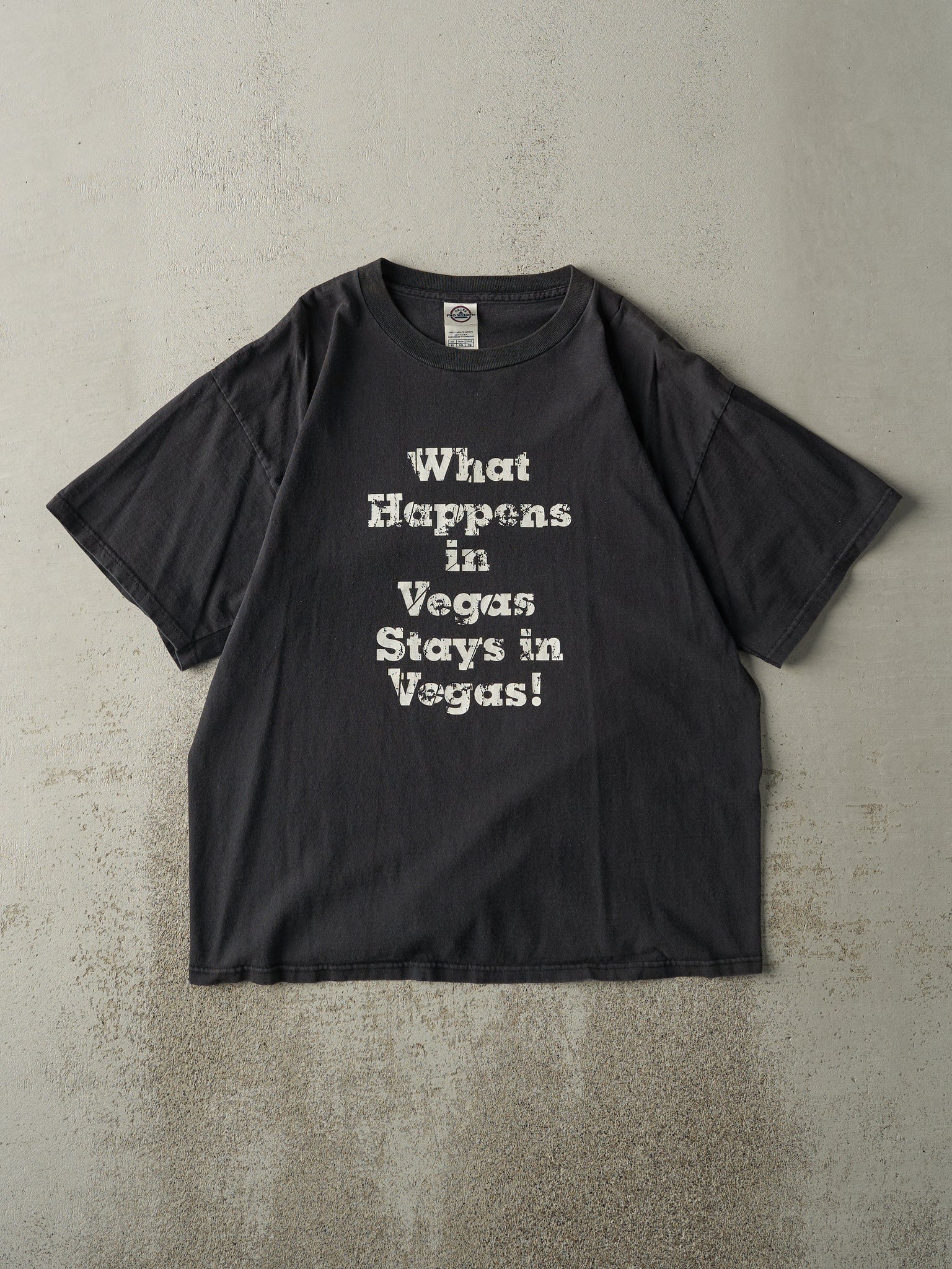 Vintage Y2K Black "What Happens in Vegas" Tee (L)